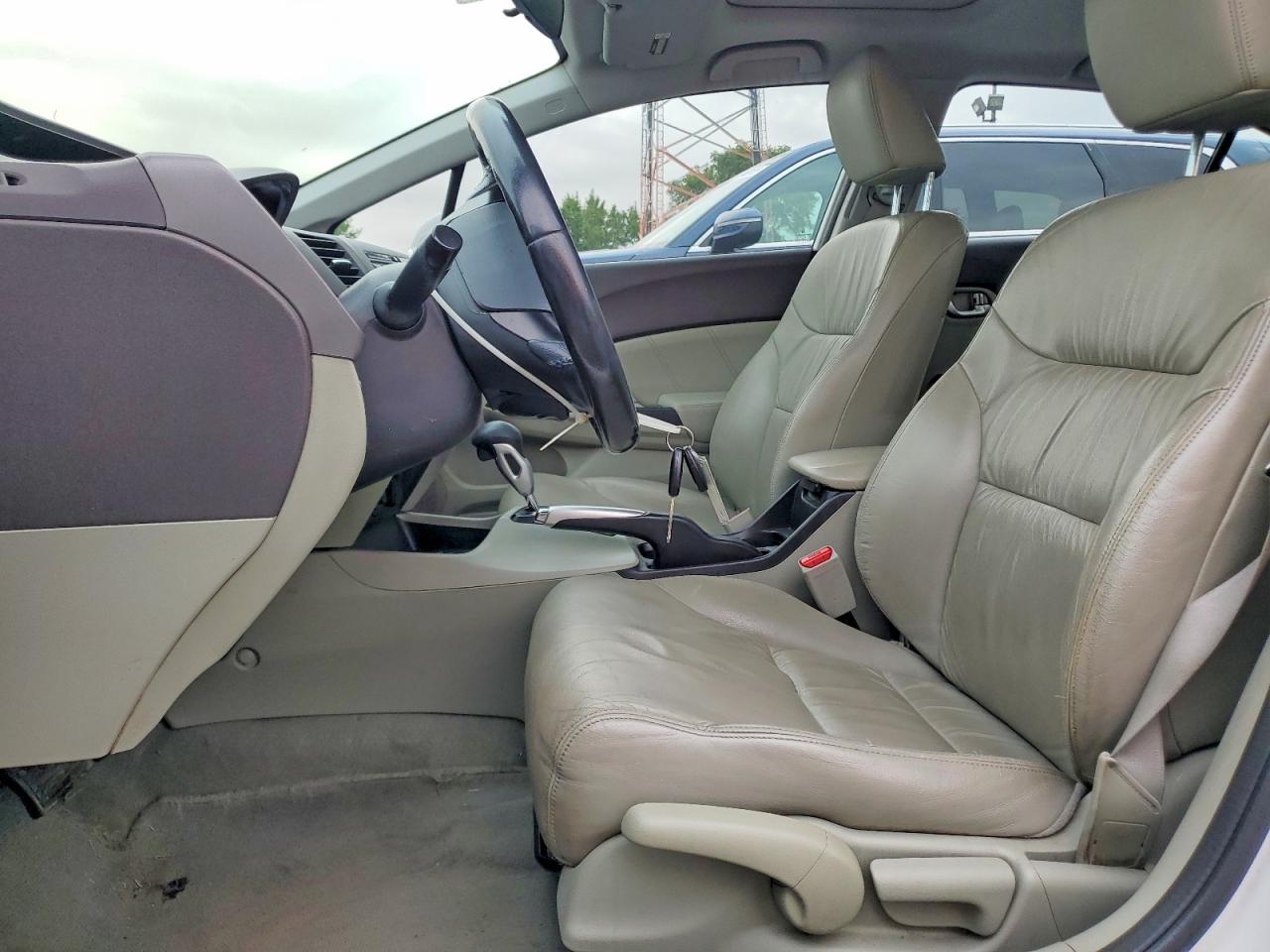 2012 Honda Civic Exl White vin: 2HGFB2F95CH322740