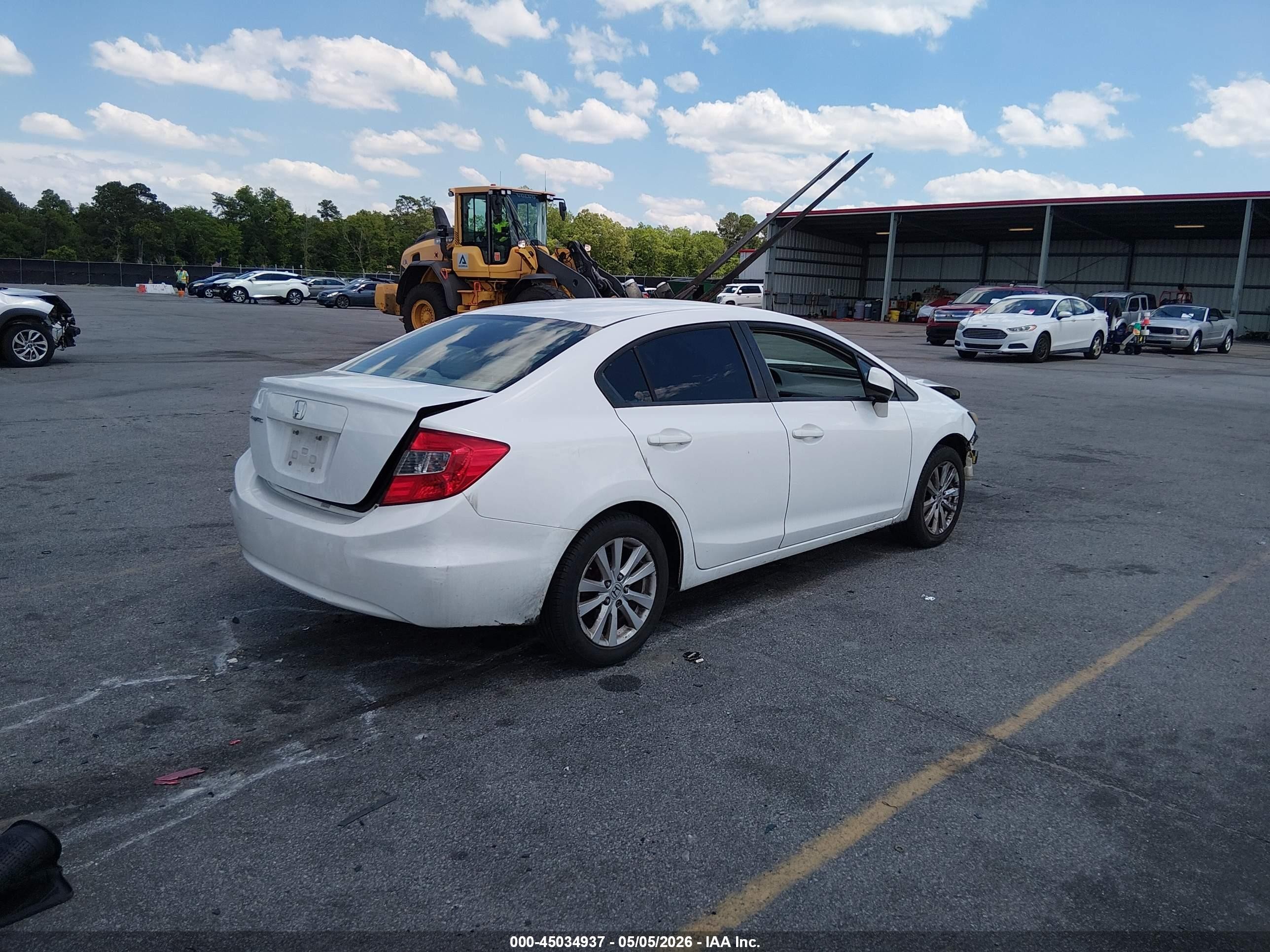 2012 Honda Civic Ex-l White vin: 2HGFB2F95CH322768