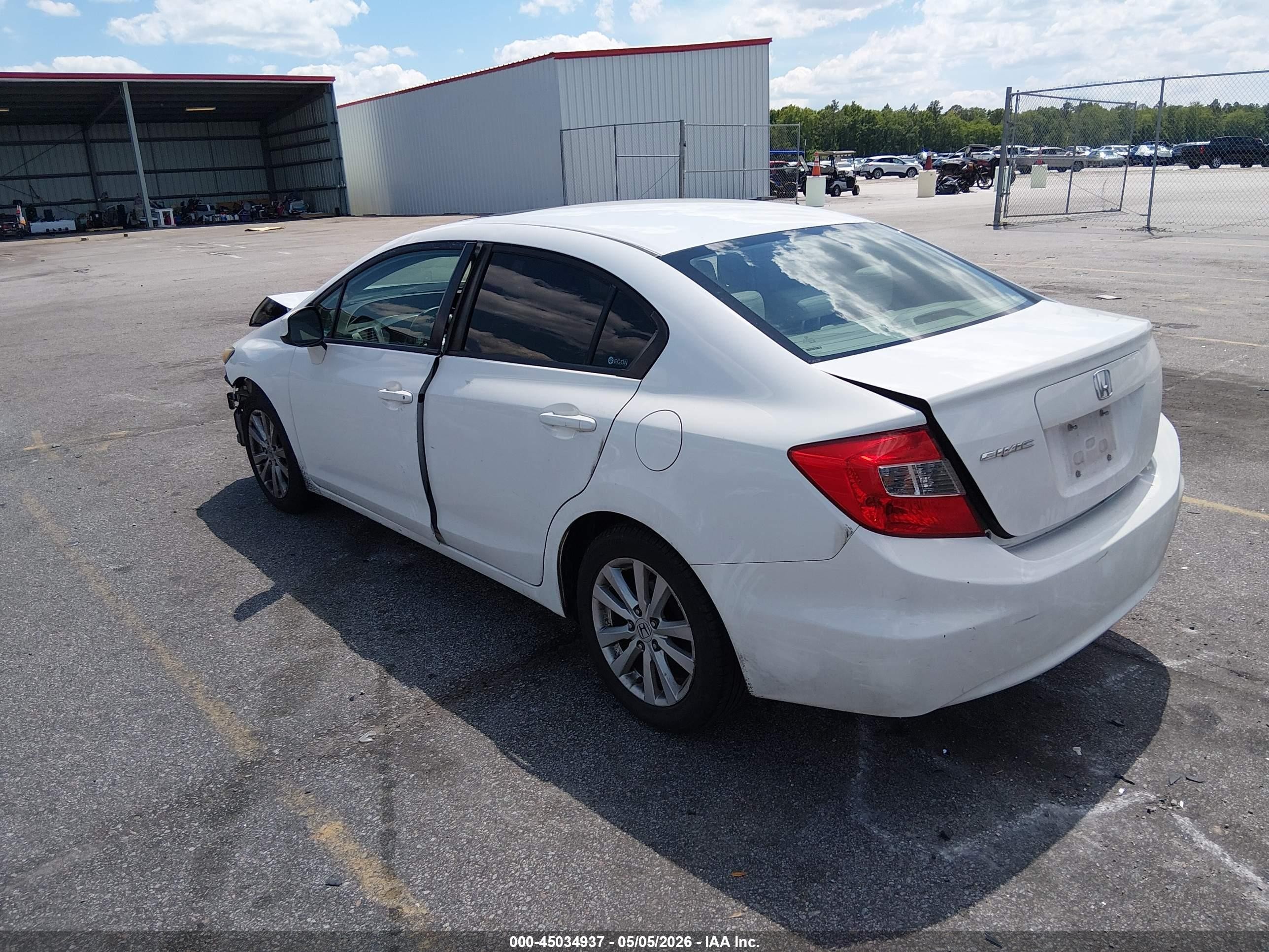 2012 Honda Civic Ex-l White vin: 2HGFB2F95CH322768