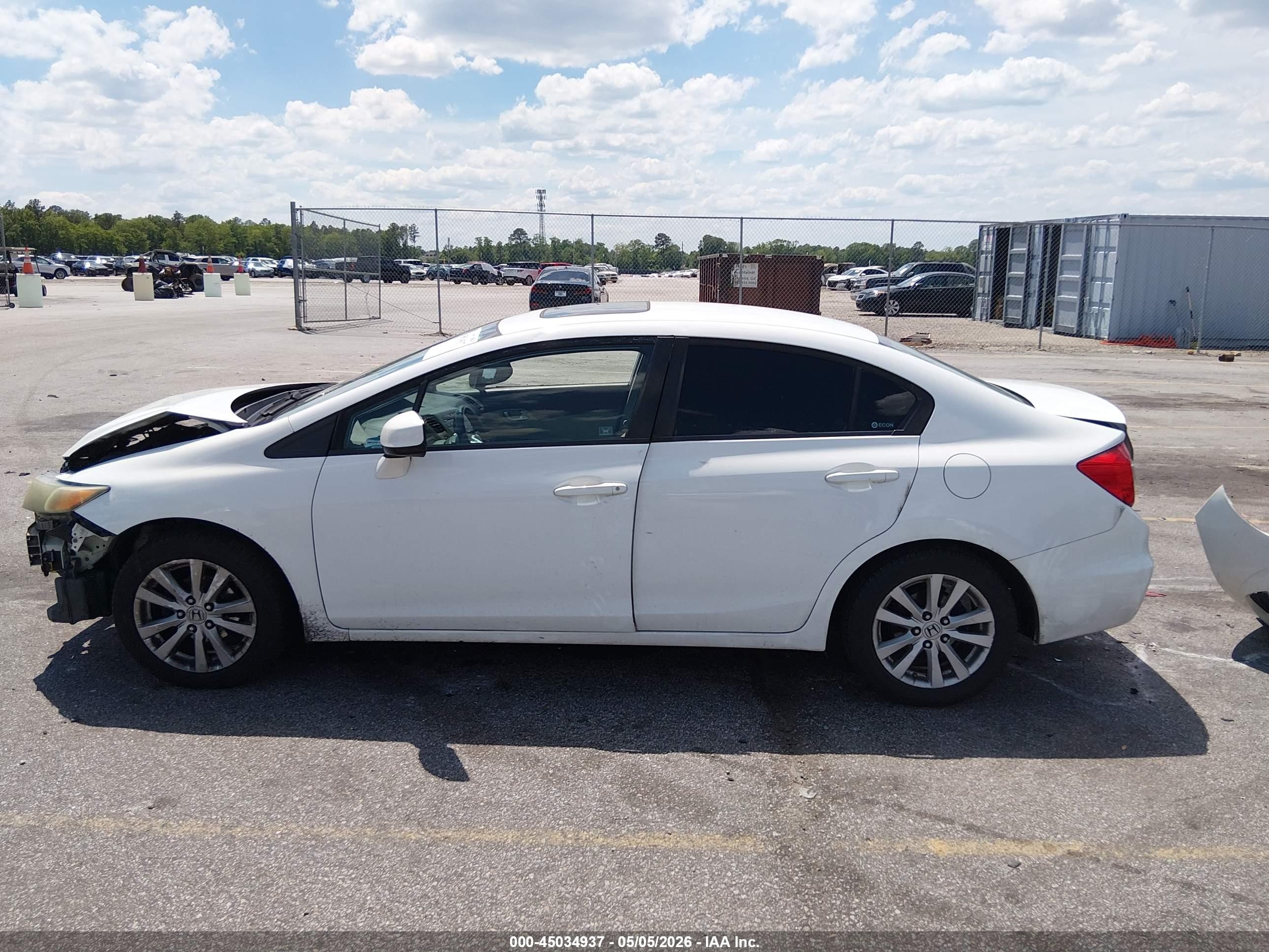 2012 Honda Civic Ex-l White vin: 2HGFB2F95CH322768