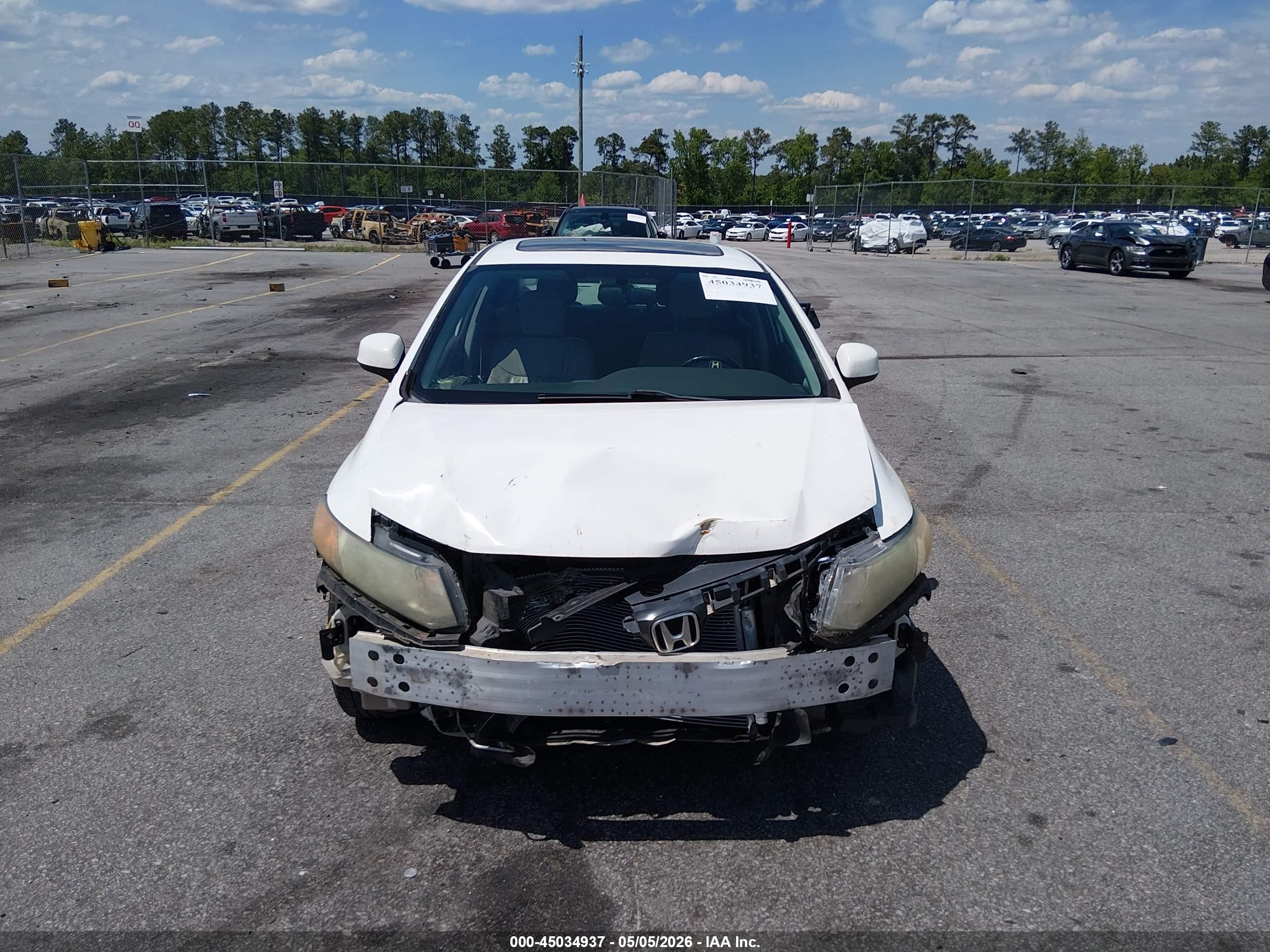 2012 Honda Civic Ex-l White vin: 2HGFB2F95CH322768
