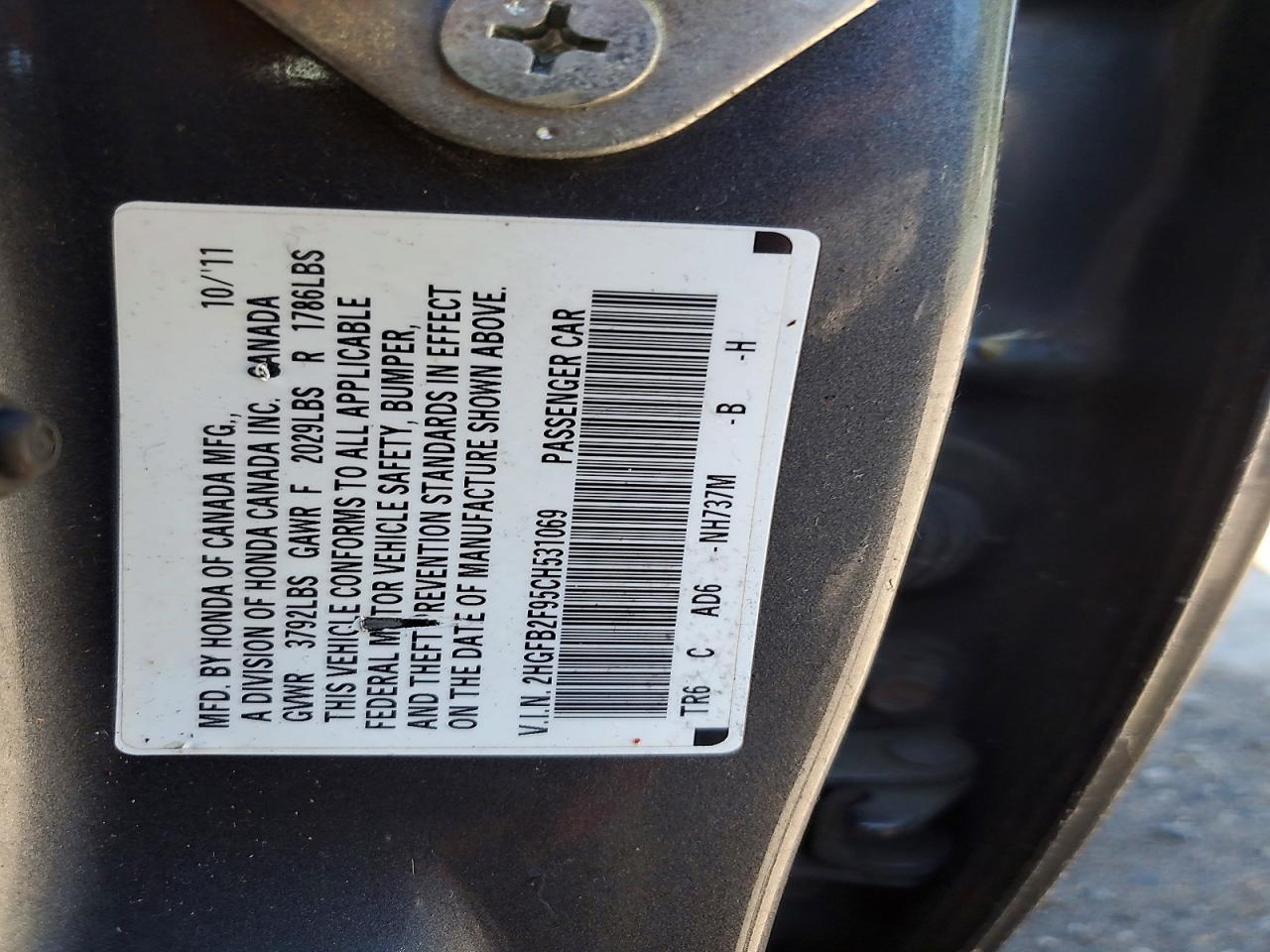 2012 Honda Civic Exl Gray vin: 2HGFB2F95CH531069