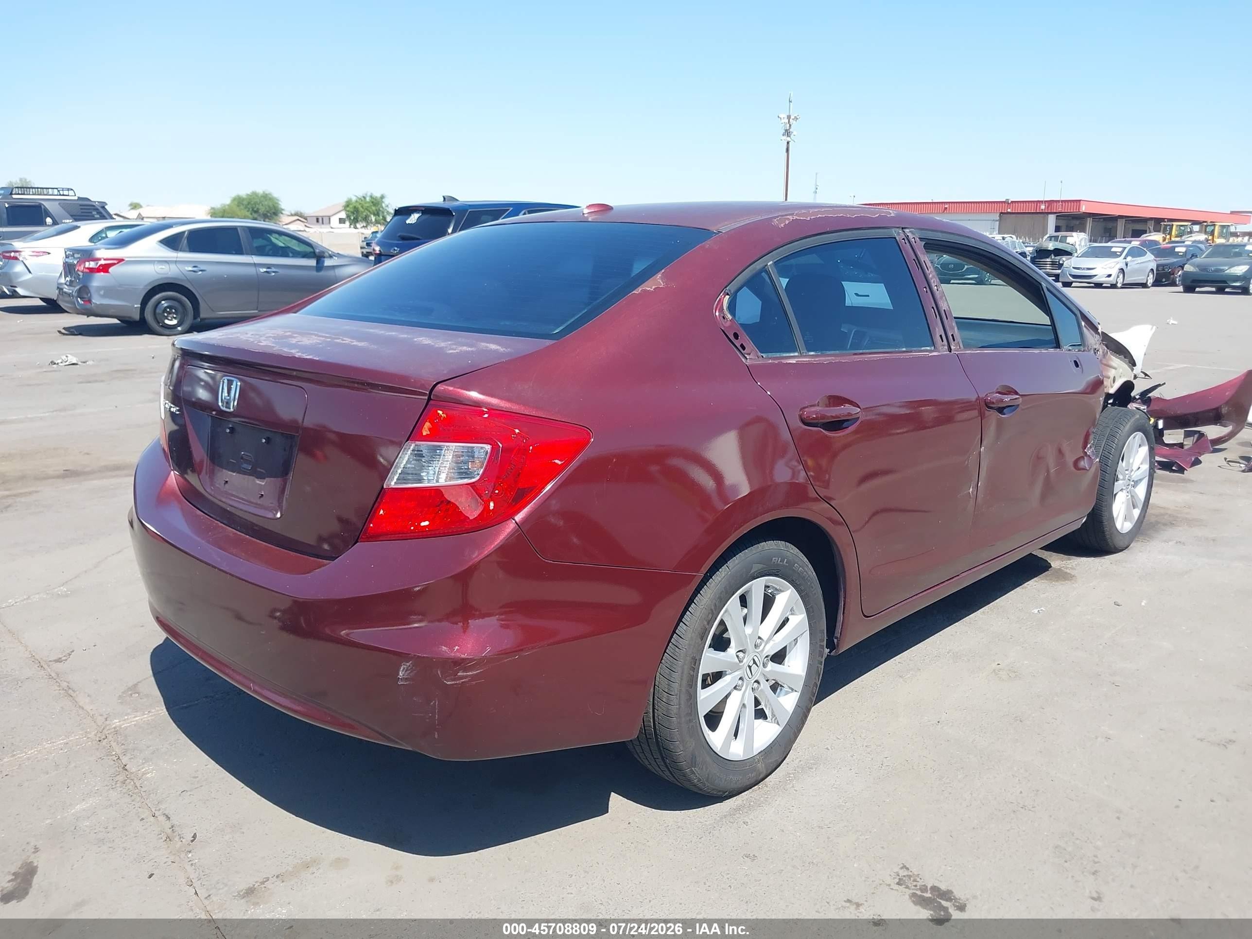 2012 Honda Civic Ex-l Maroon vin: 2HGFB2F95CH537423