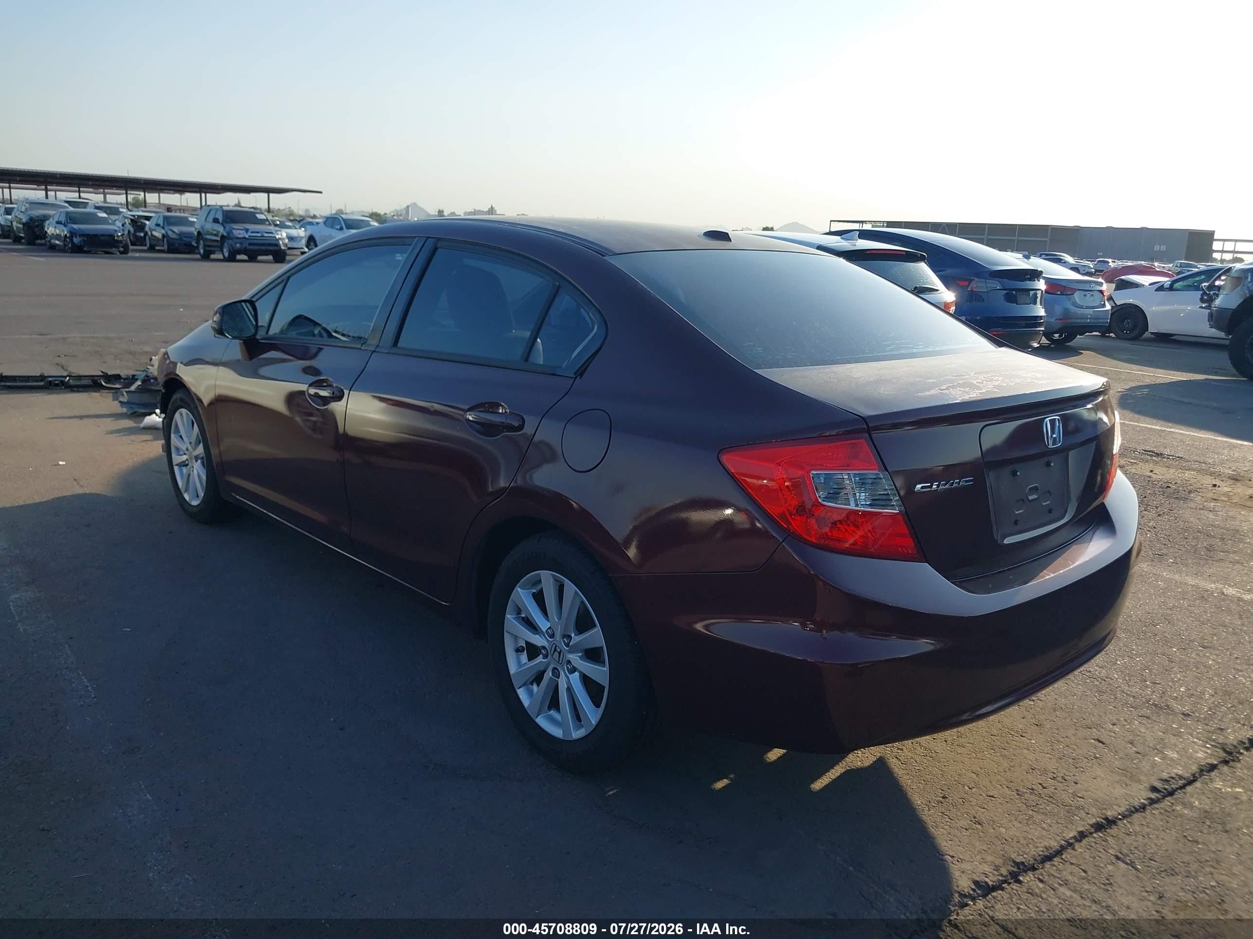 2012 Honda Civic Ex-l Maroon vin: 2HGFB2F95CH537423