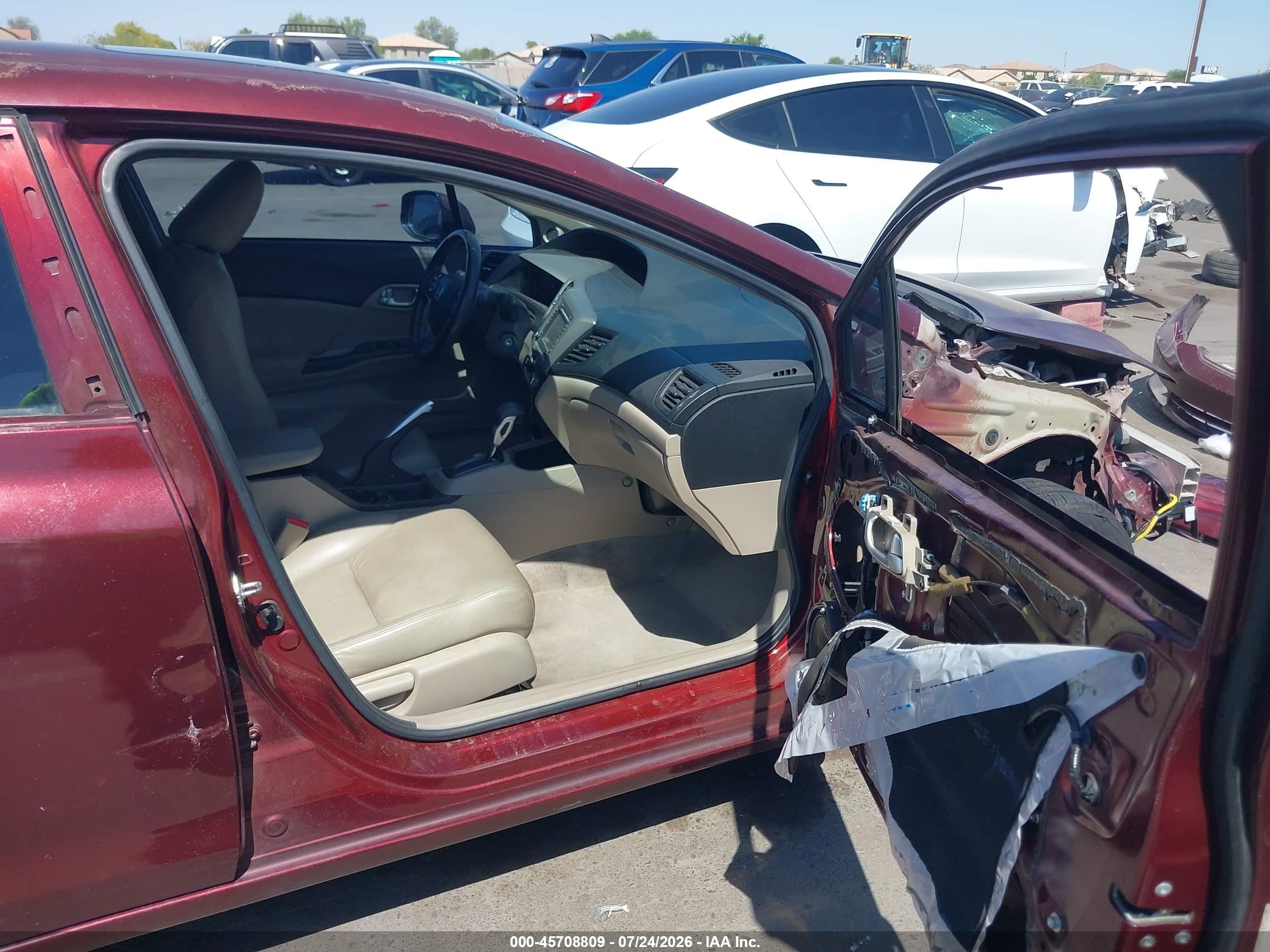 2012 Honda Civic Ex-l Maroon vin: 2HGFB2F95CH537423