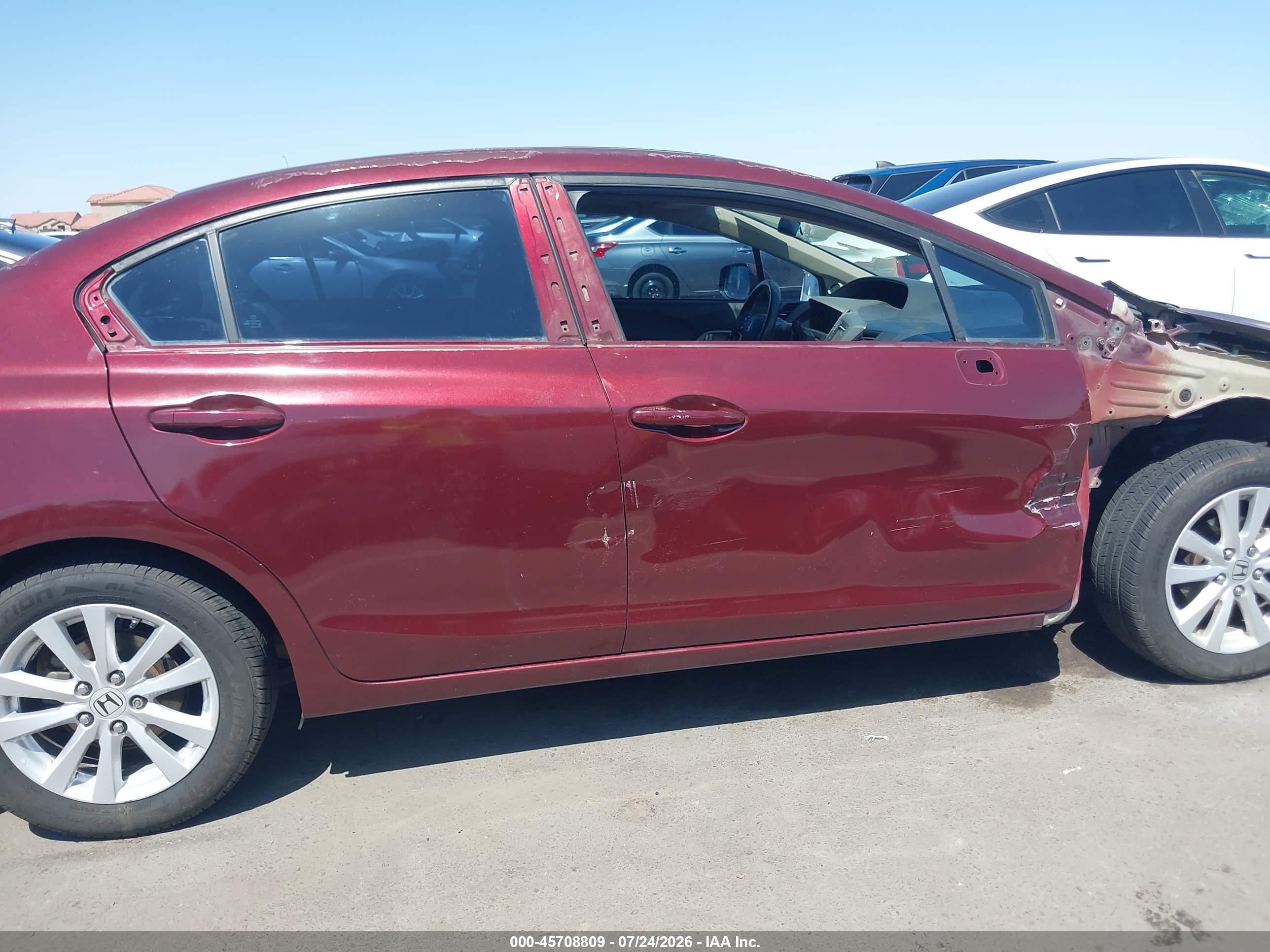 2012 Honda Civic Ex-l Maroon vin: 2HGFB2F95CH537423