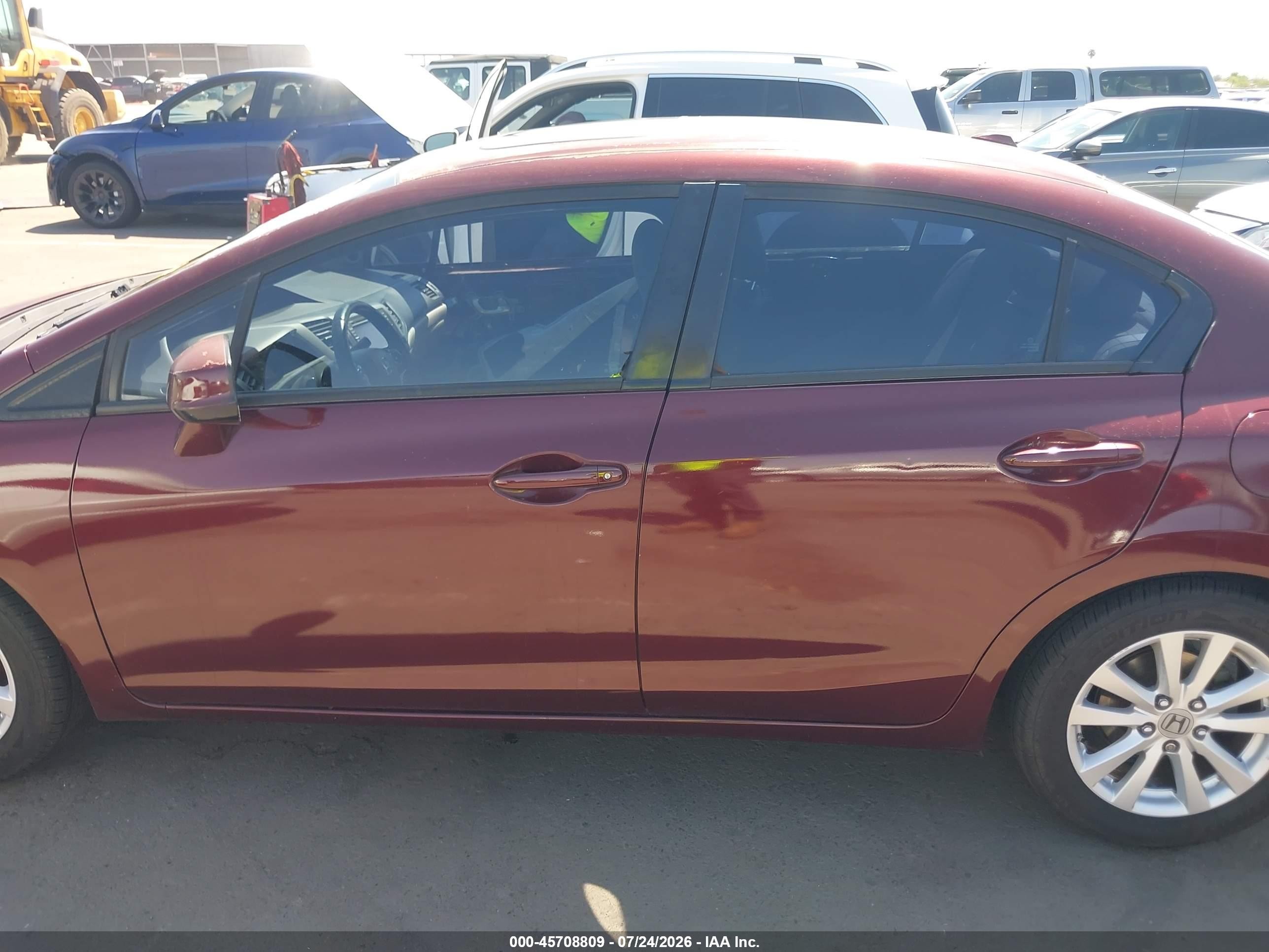 2012 Honda Civic Ex-l Maroon vin: 2HGFB2F95CH537423
