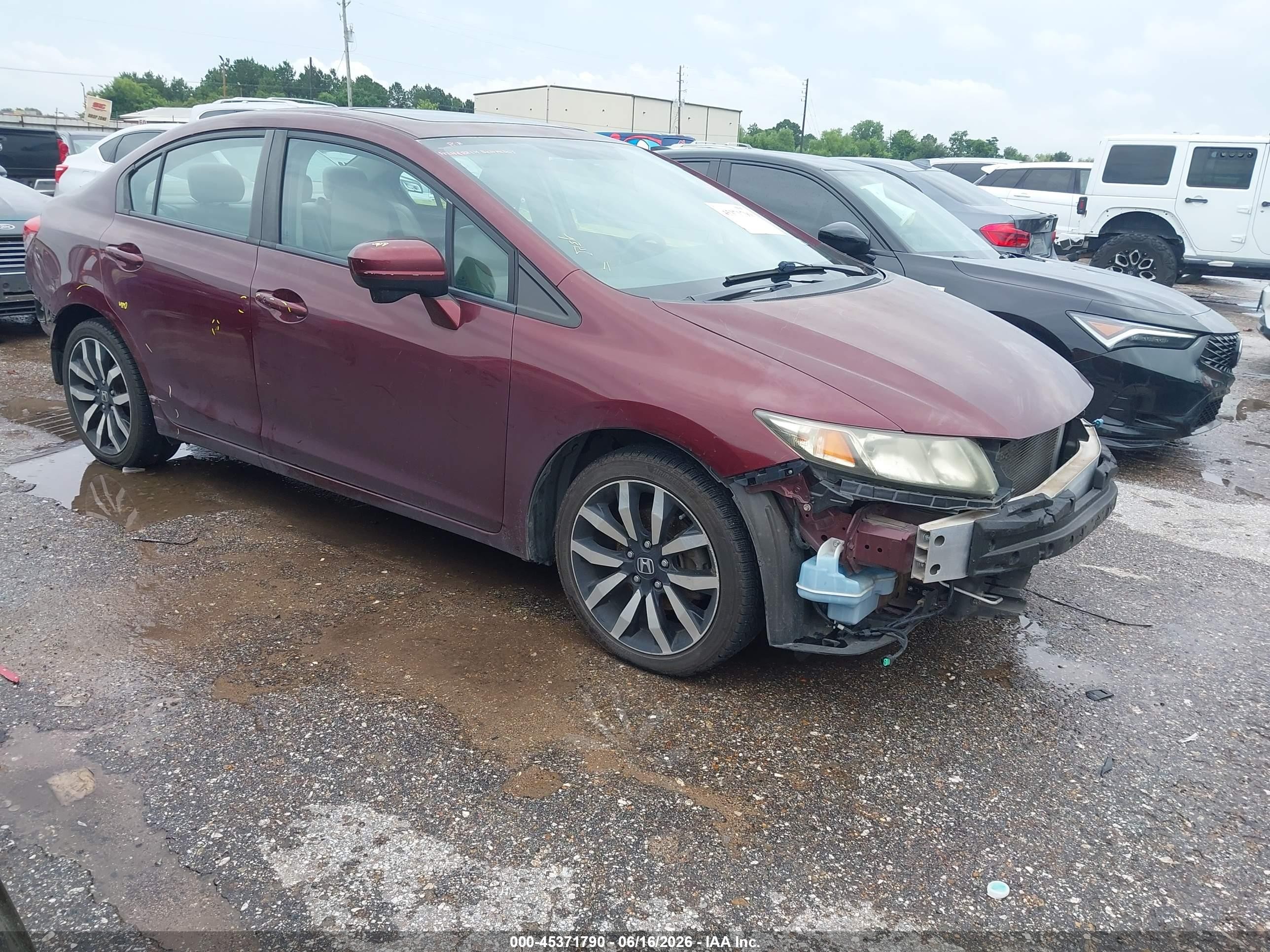 2015 Honda Civic Ex-l Maroon vin: 2HGFB2F95FH504734