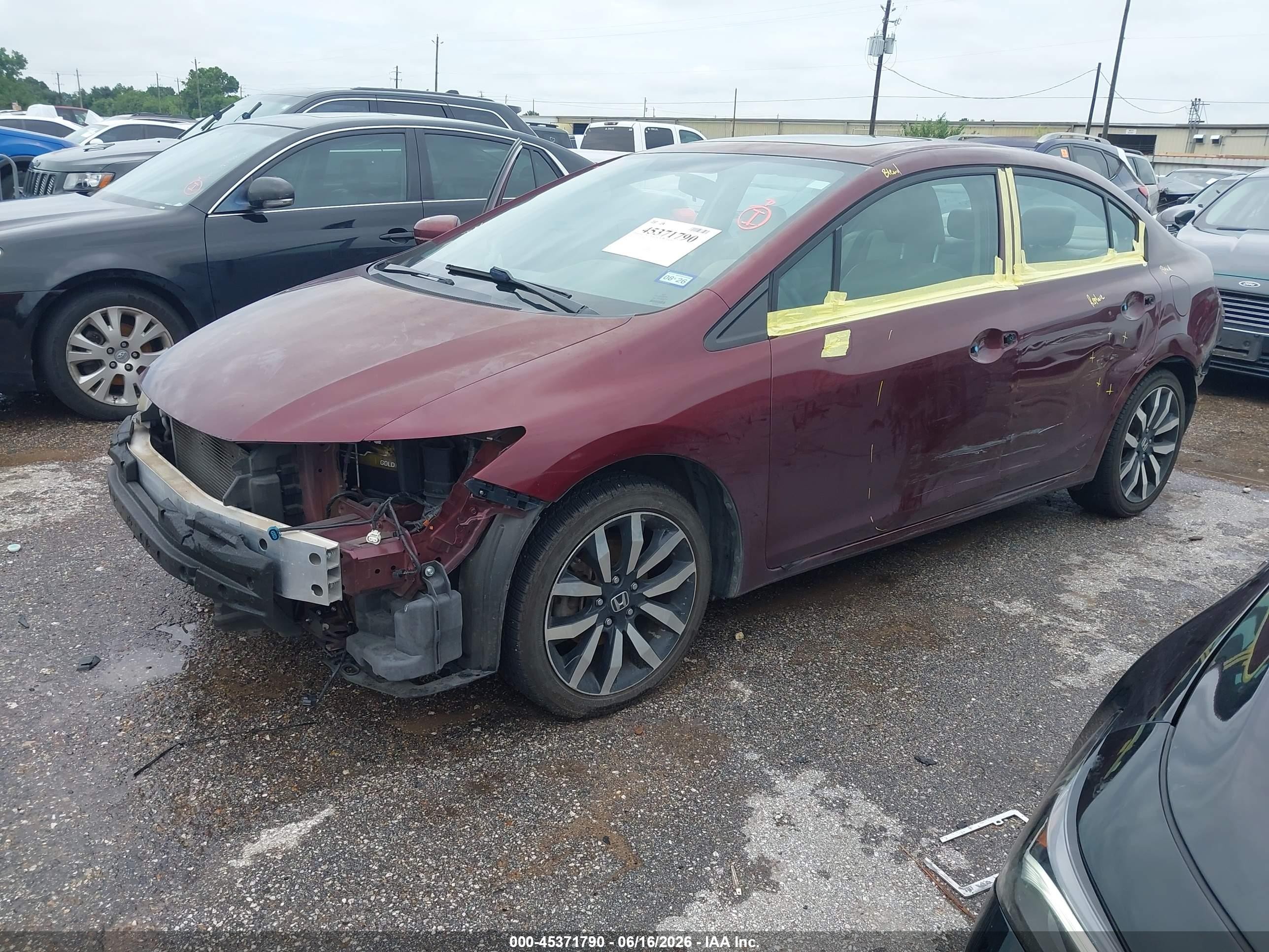 2015 Honda Civic Ex-l Maroon vin: 2HGFB2F95FH504734