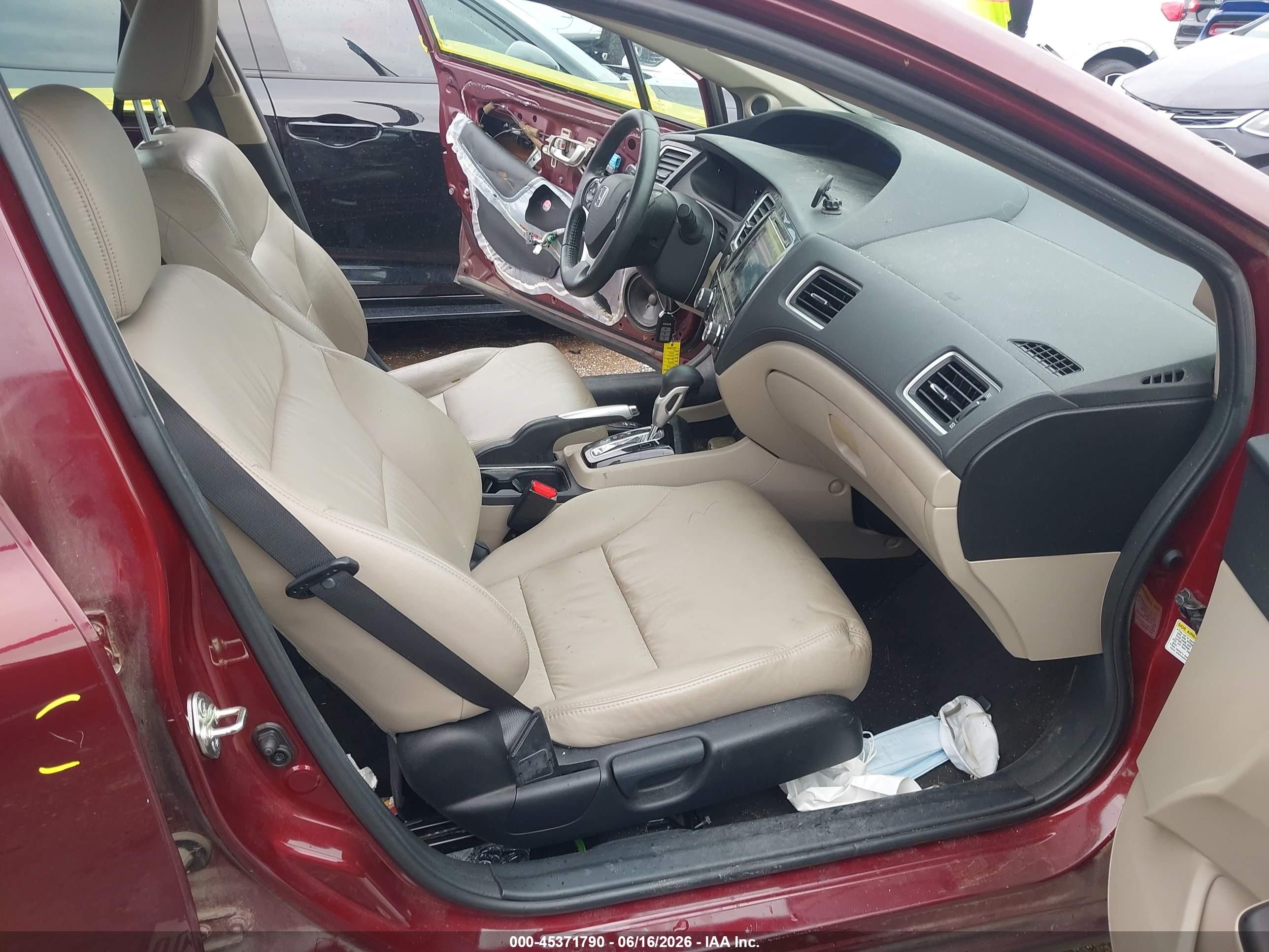 2015 Honda Civic Ex-l Maroon vin: 2HGFB2F95FH504734