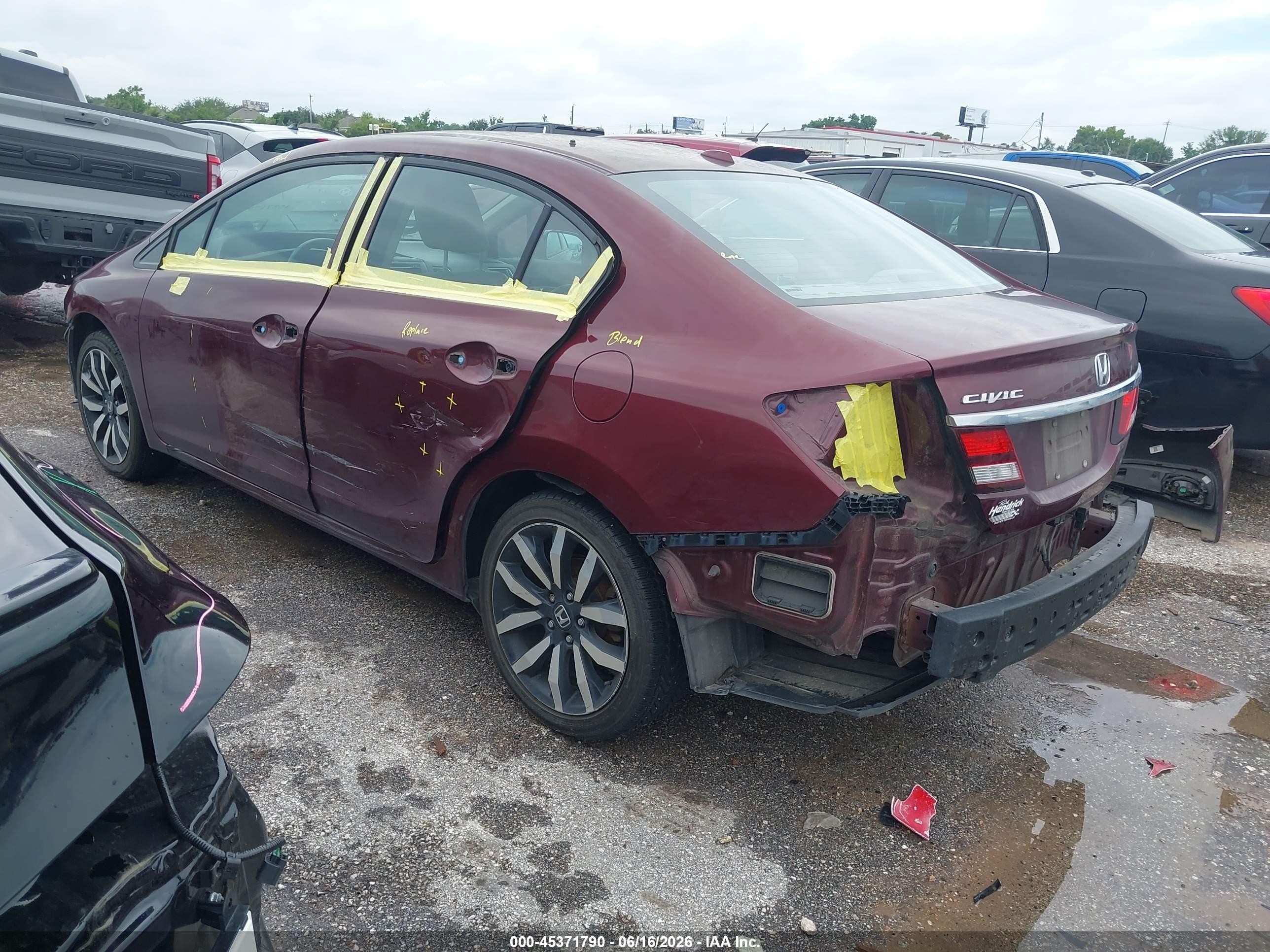 2015 Honda Civic Ex-l Maroon vin: 2HGFB2F95FH504734