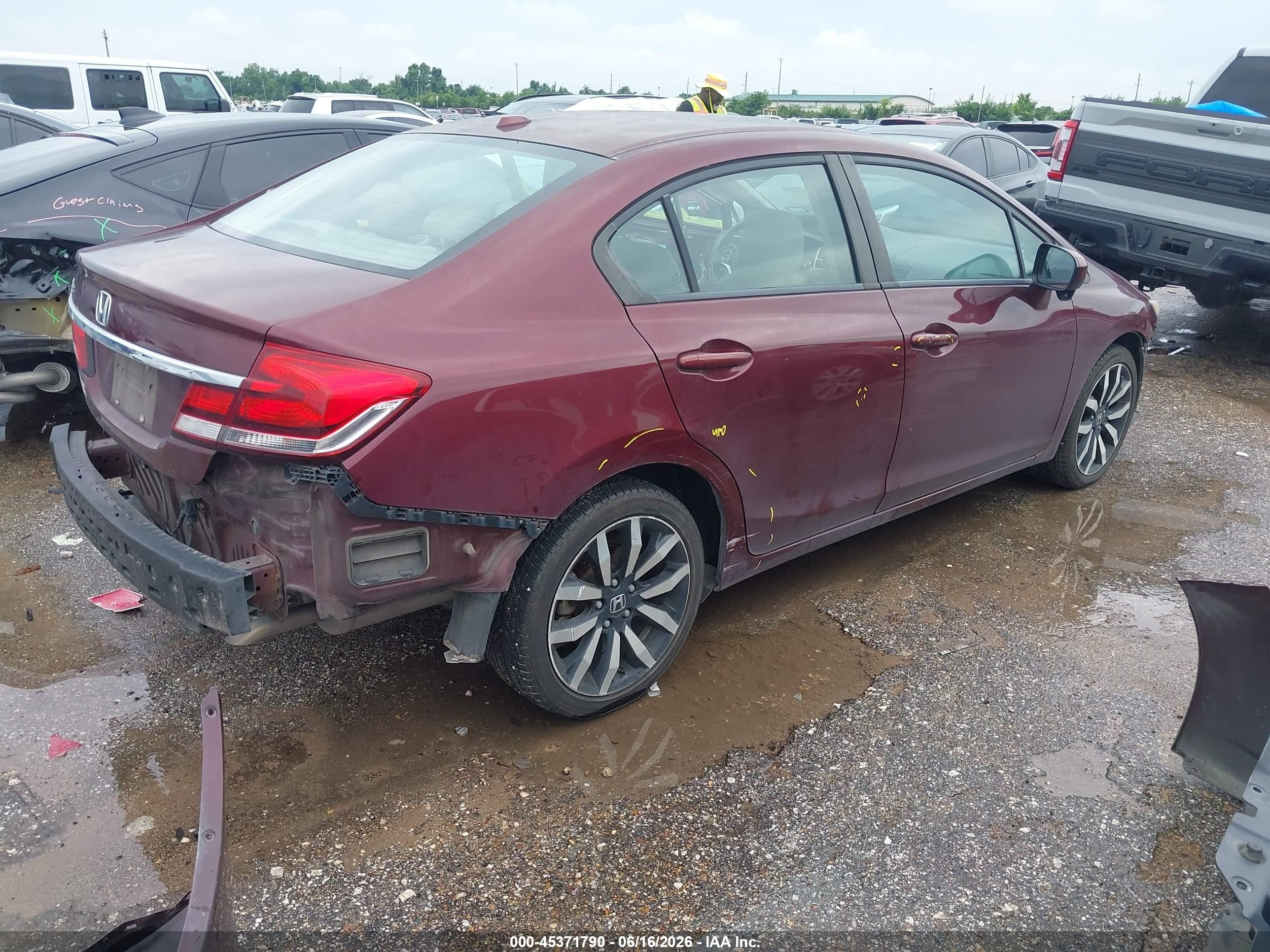 2015 Honda Civic Ex-l Maroon vin: 2HGFB2F95FH504734