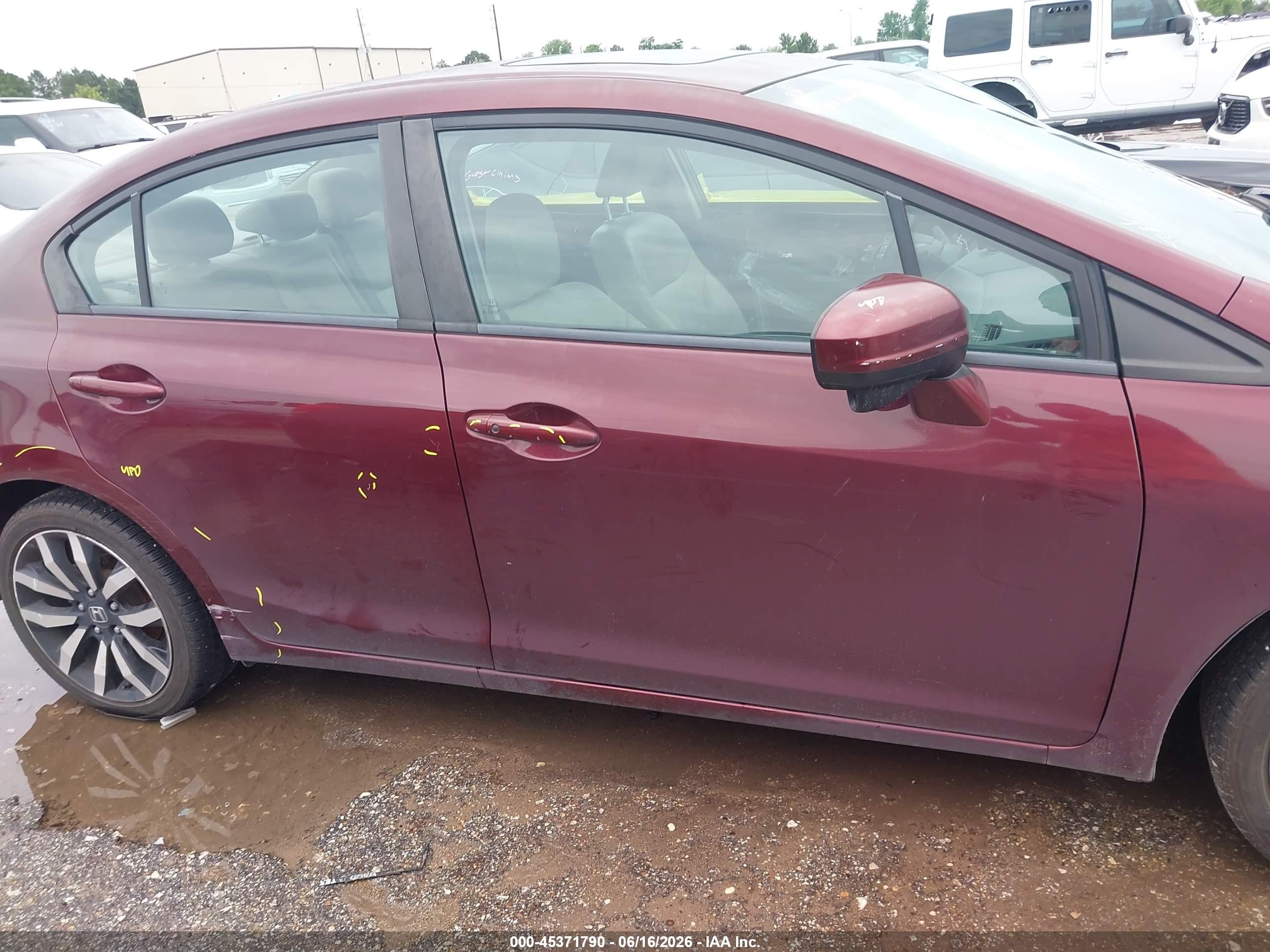 2015 Honda Civic Ex-l Maroon vin: 2HGFB2F95FH504734