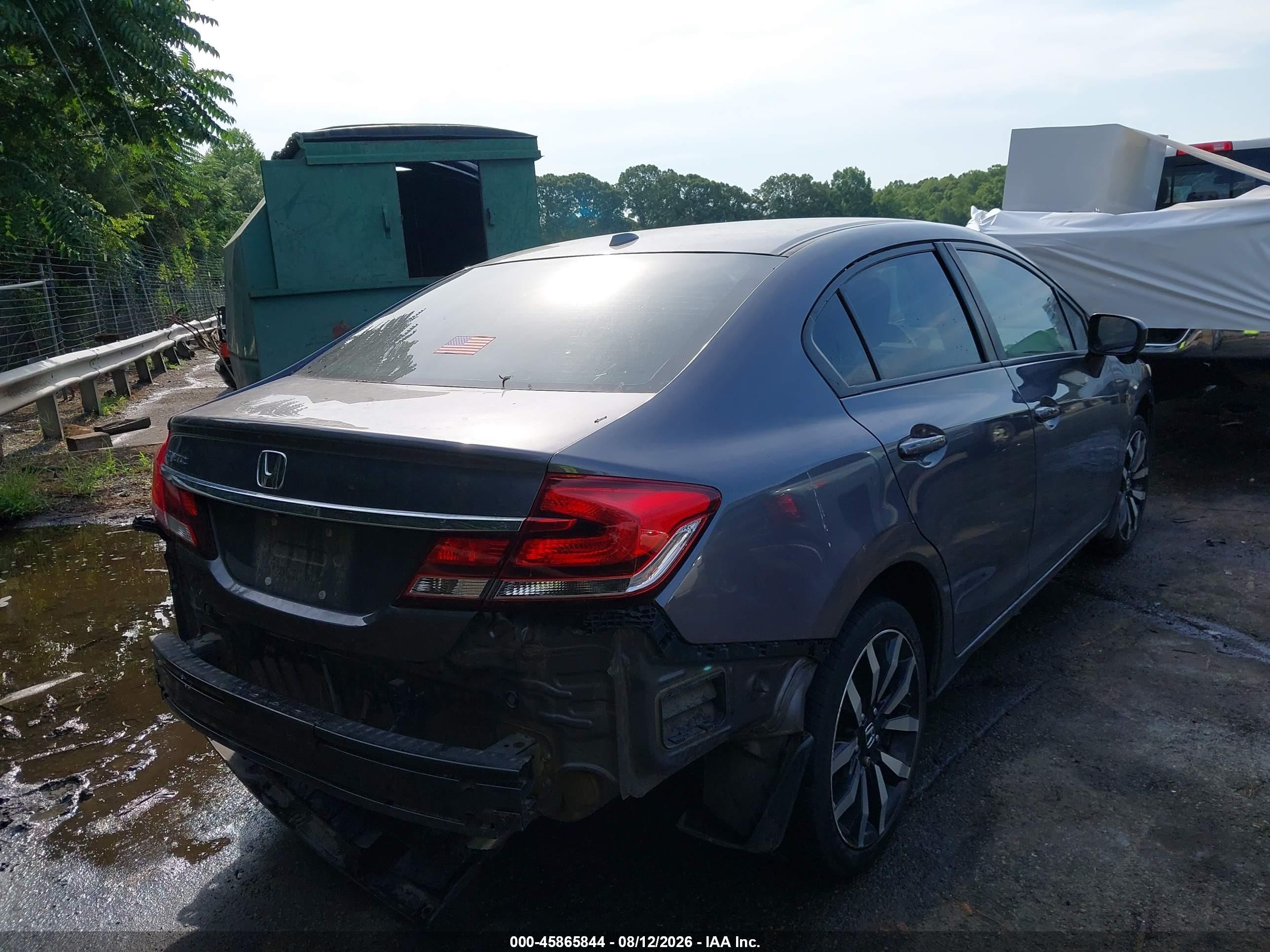 2015 Honda Civic Ex-l Gray vin: 2HGFB2F95FH525728