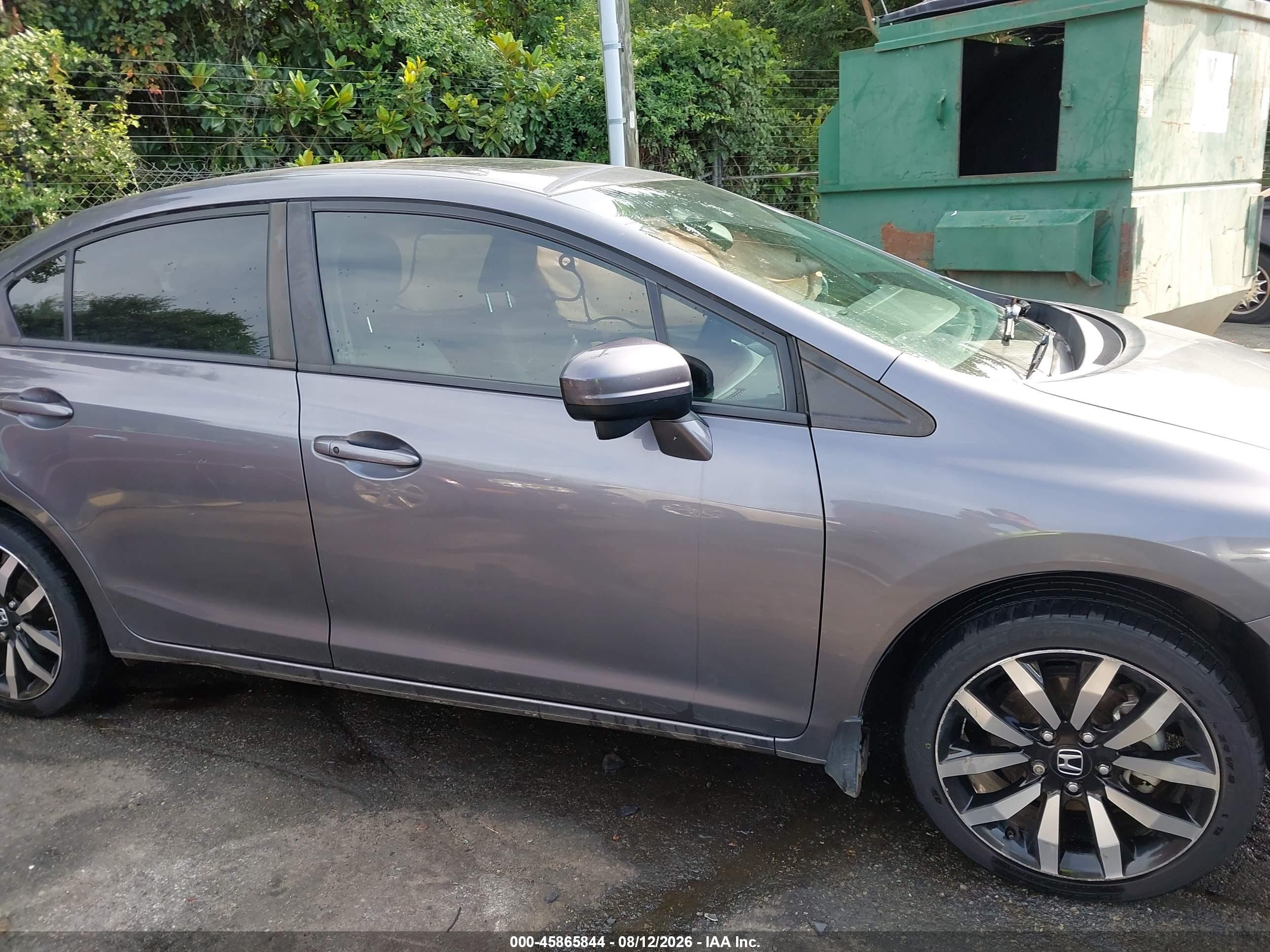 2015 Honda Civic Ex-l Gray vin: 2HGFB2F95FH525728