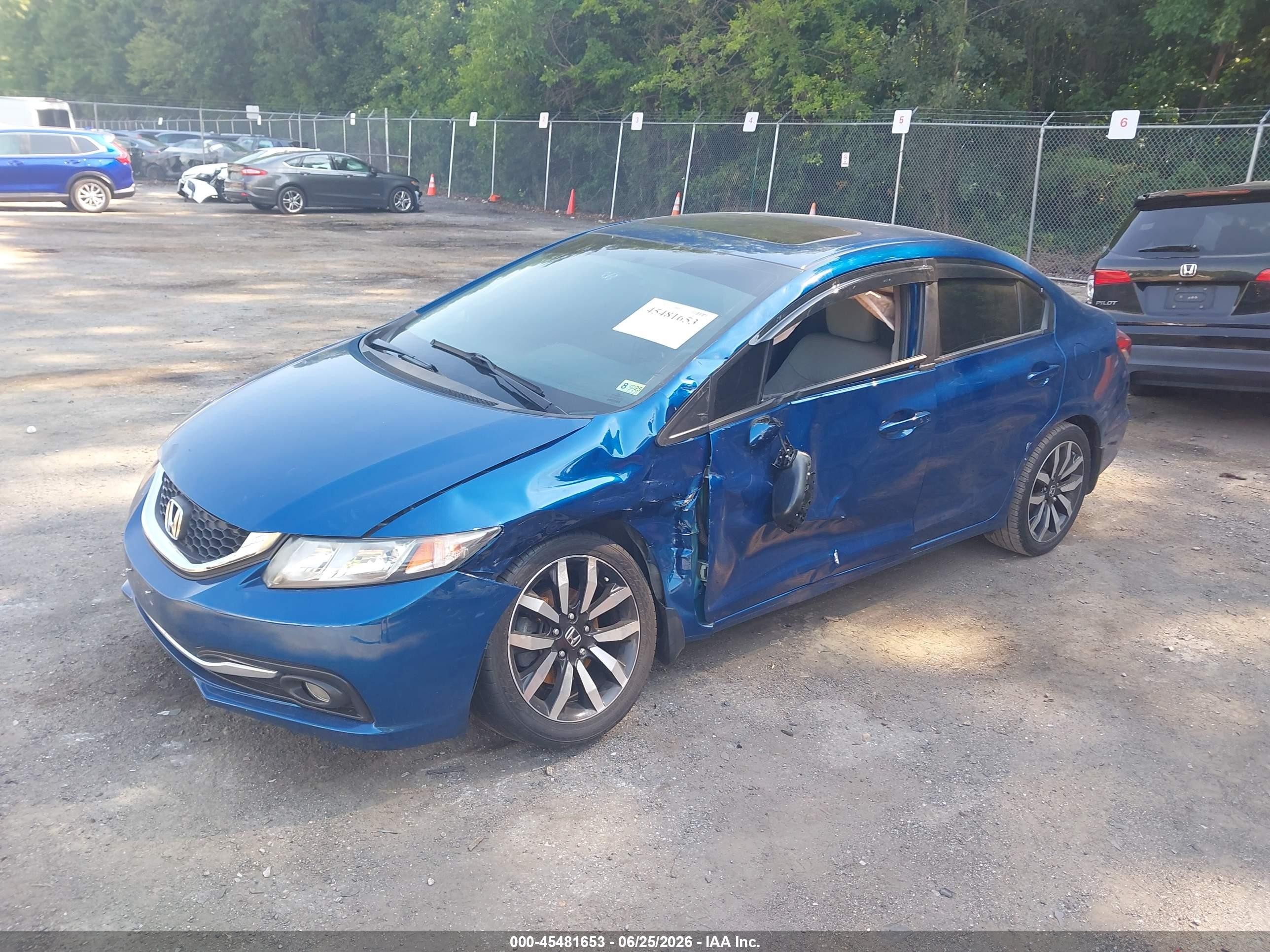 2015 Honda Civic Ex-l Blue vin: 2HGFB2F95FH543601