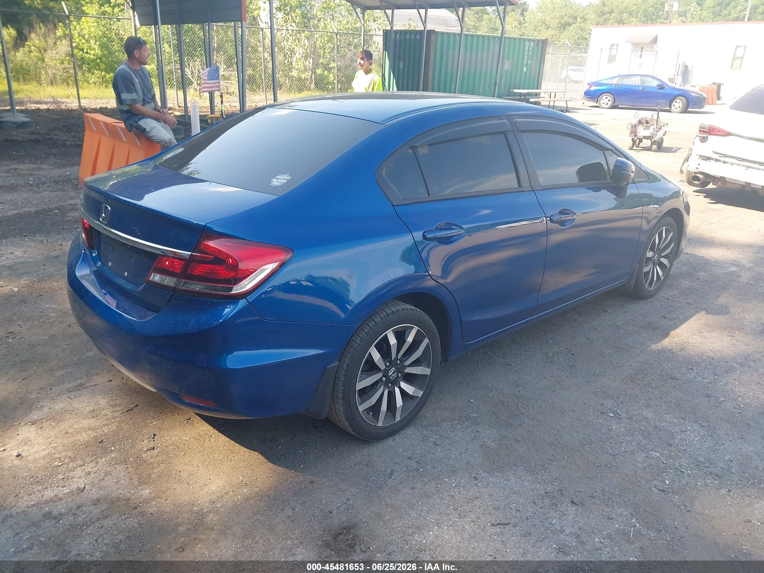 2015 Honda Civic Ex-l Blue vin: 2HGFB2F95FH543601