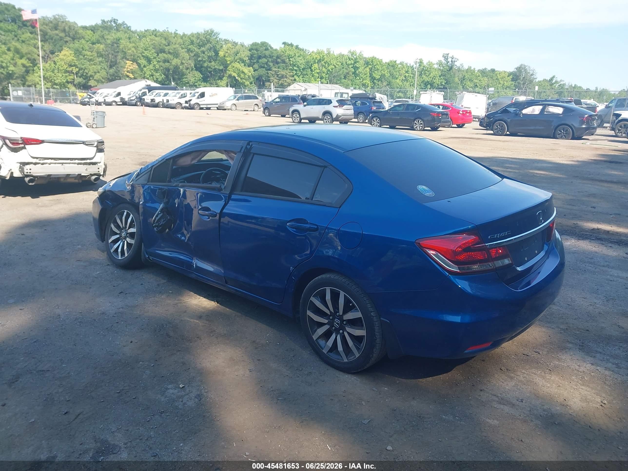 2015 Honda Civic Ex-l Blue vin: 2HGFB2F95FH543601