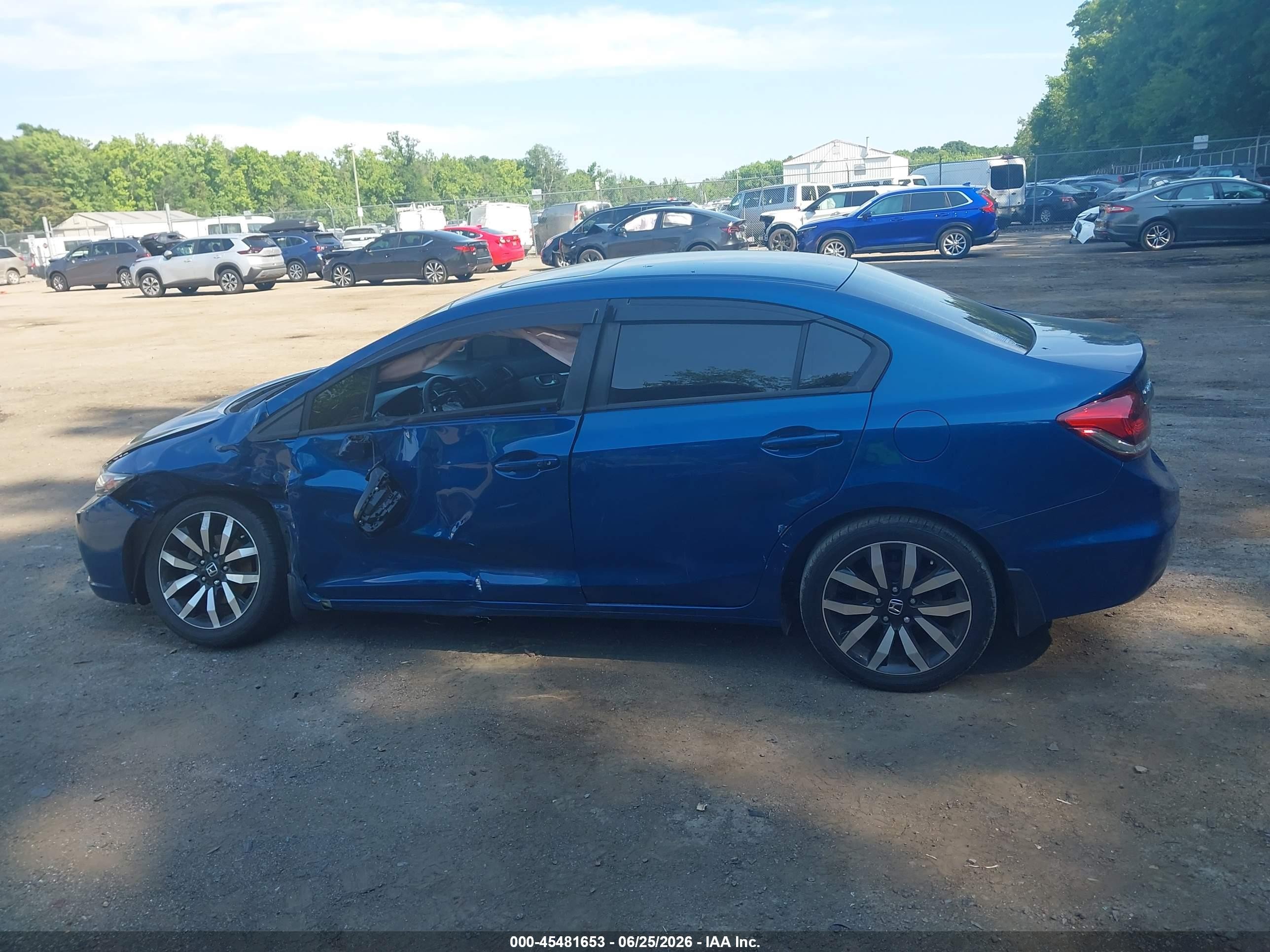 2015 Honda Civic Ex-l Blue vin: 2HGFB2F95FH543601