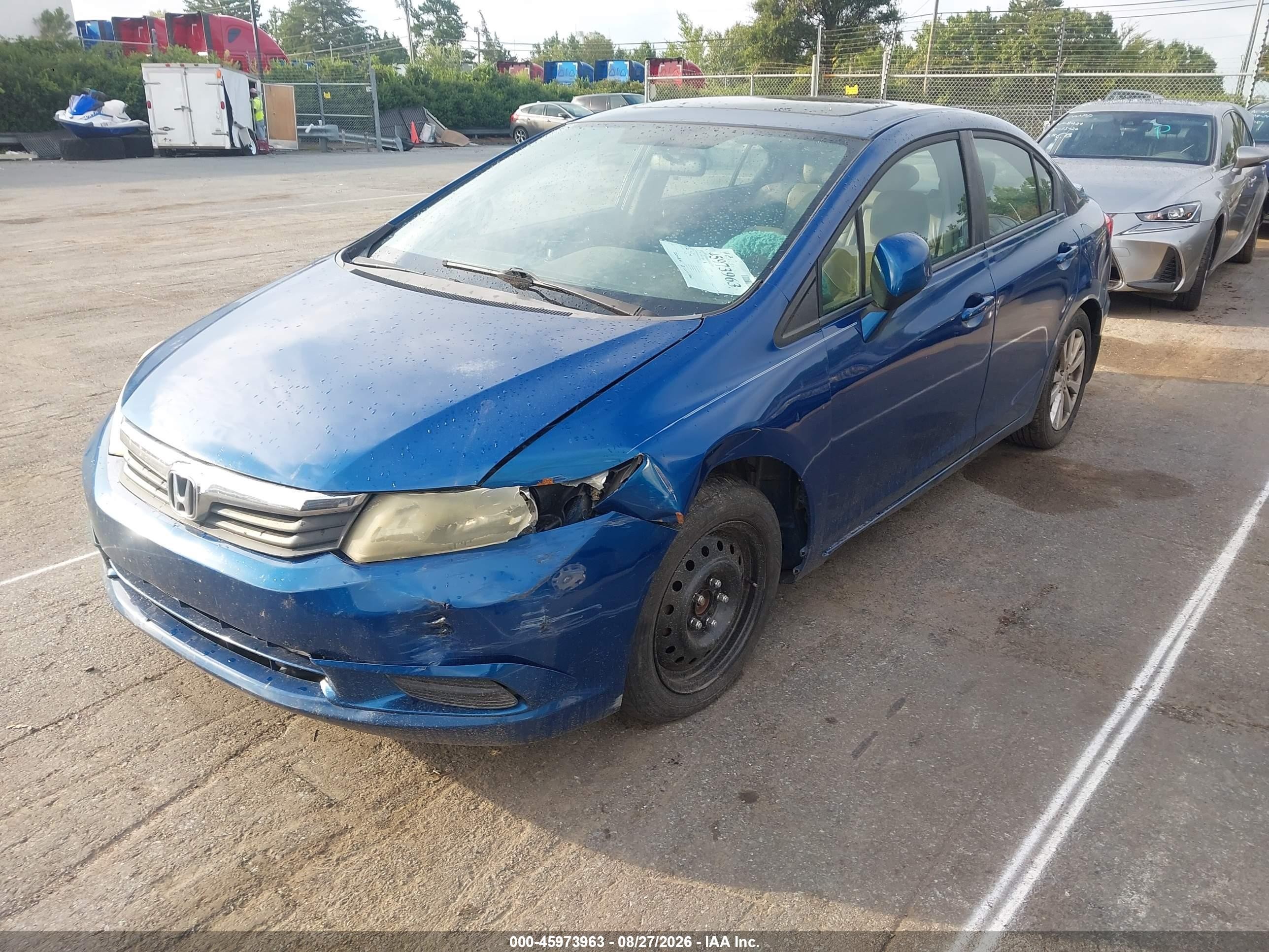 2012 Honda Civic Ex-l Синий vin: 2HGFB2F96CH512966