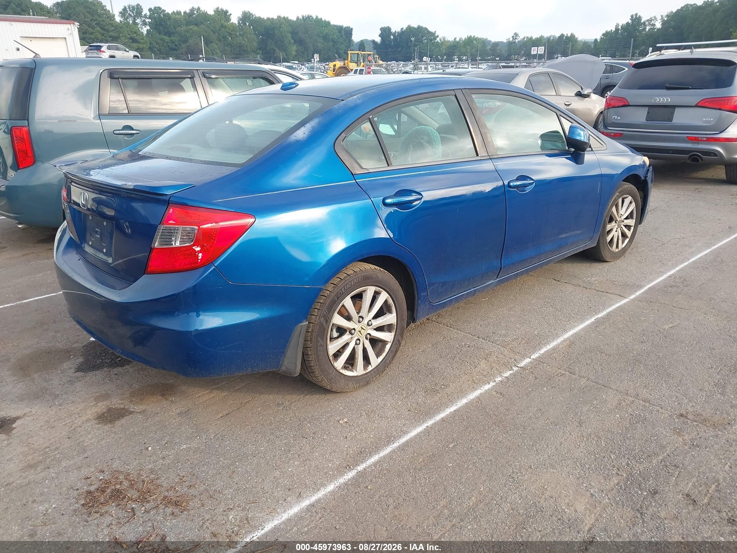2012 Honda Civic Ex-l Синий vin: 2HGFB2F96CH512966