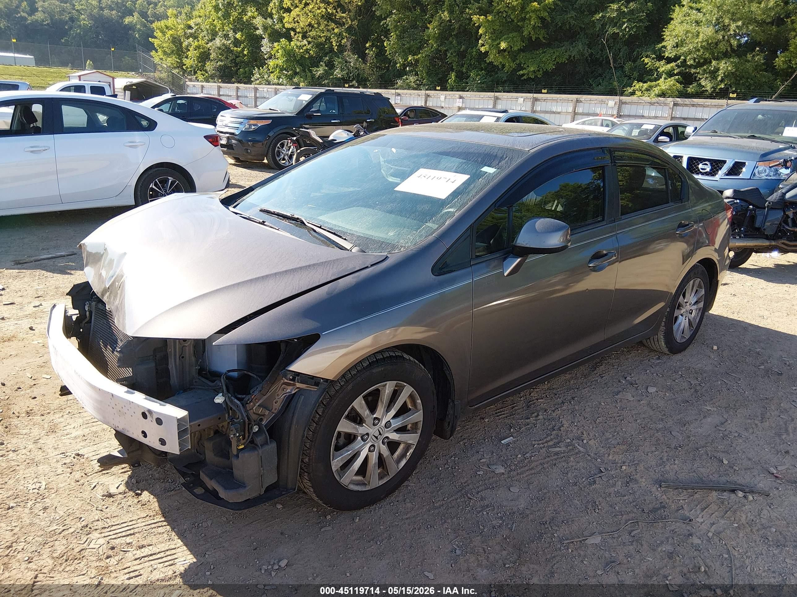 2012 Honda Civic Ex-l Pewter vin: 2HGFB2F96CH518427