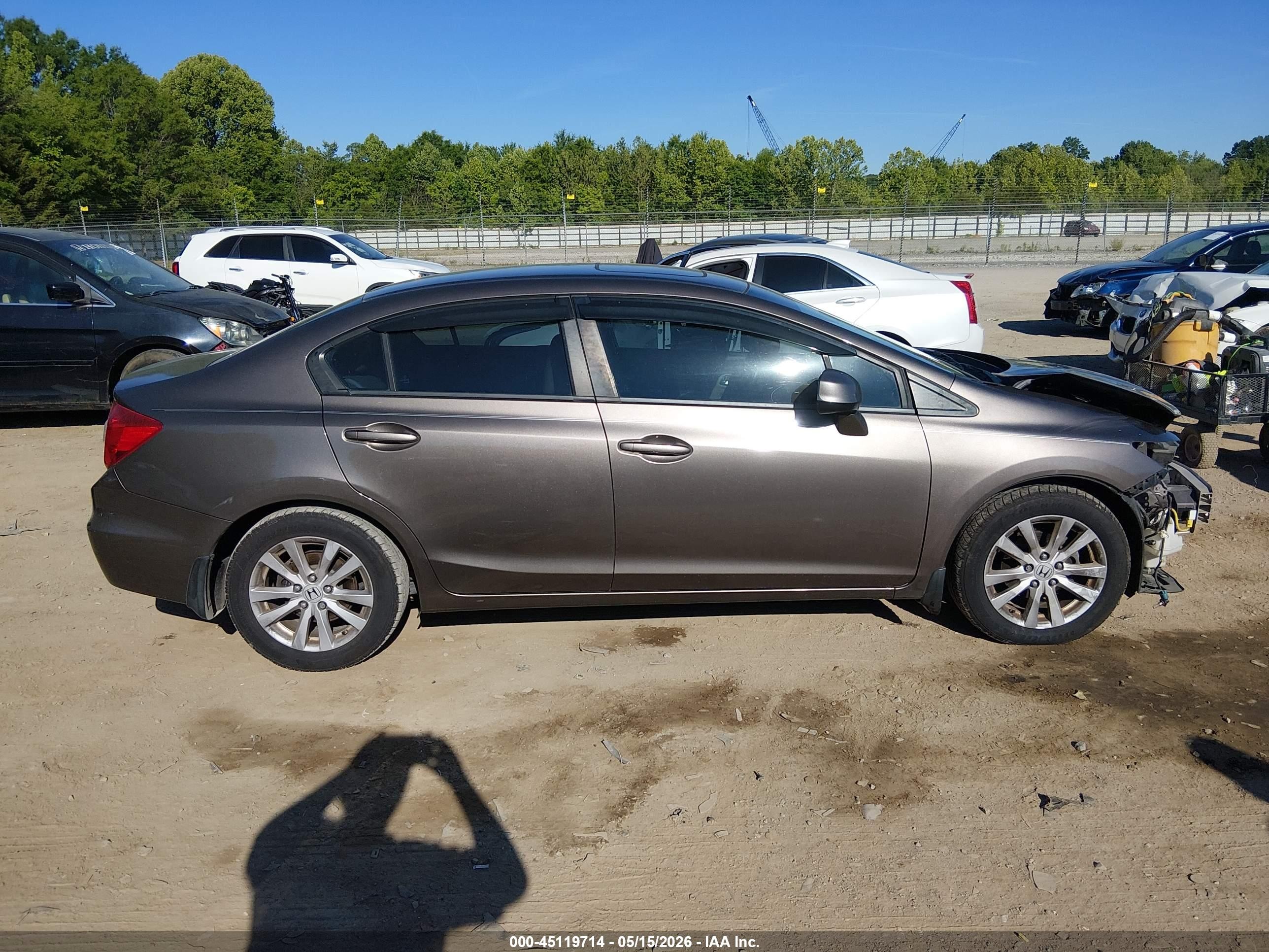 2012 Honda Civic Ex-l Pewter vin: 2HGFB2F96CH518427