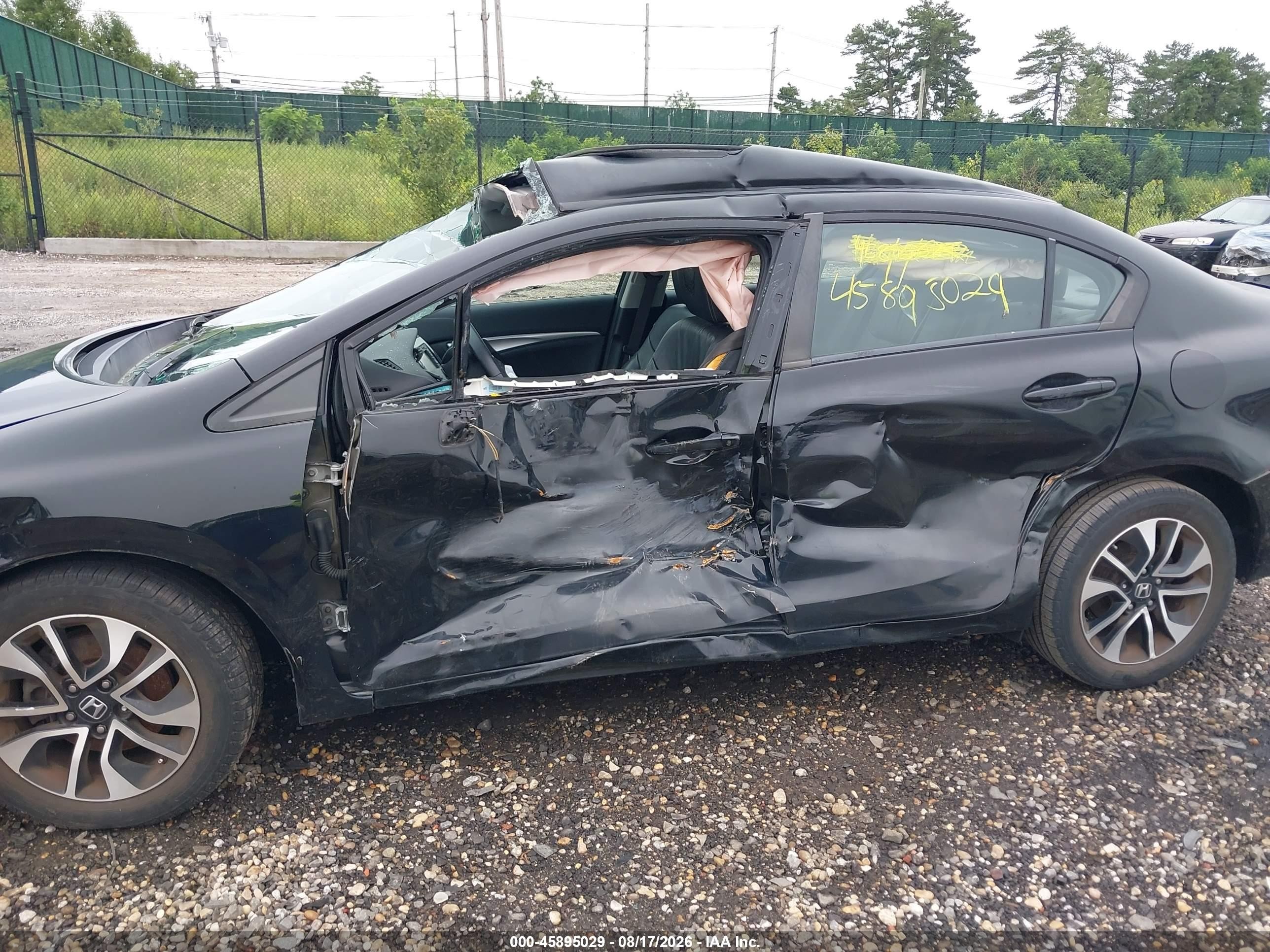 2013 Honda Civic Ex-l Black vin: 2HGFB2F96DH511995