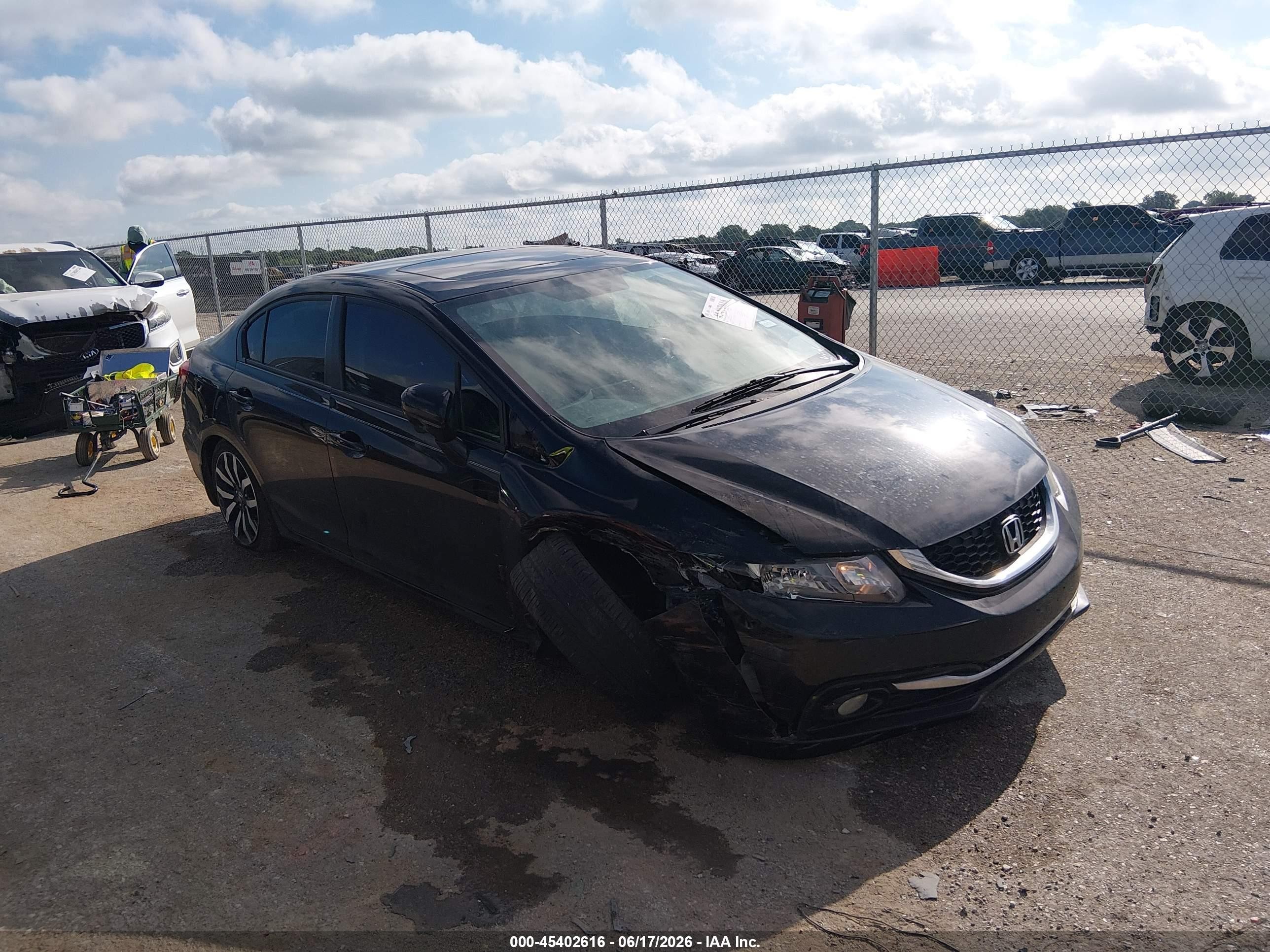 2015 Honda Civic Ex-l Black vin: 2HGFB2F96FH517752