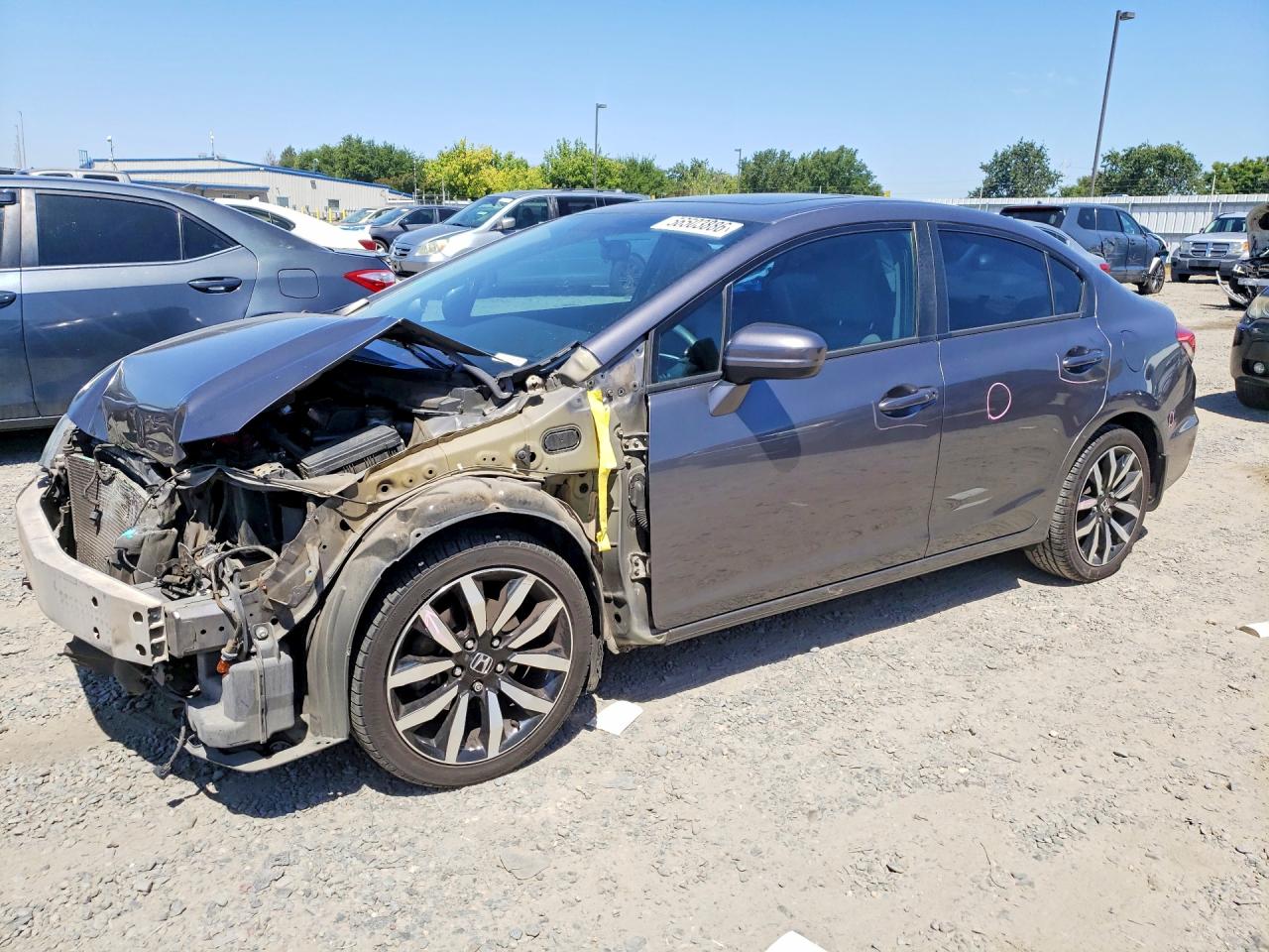 2015 Honda Civic Exl Gray vin: 2HGFB2F96FH518481