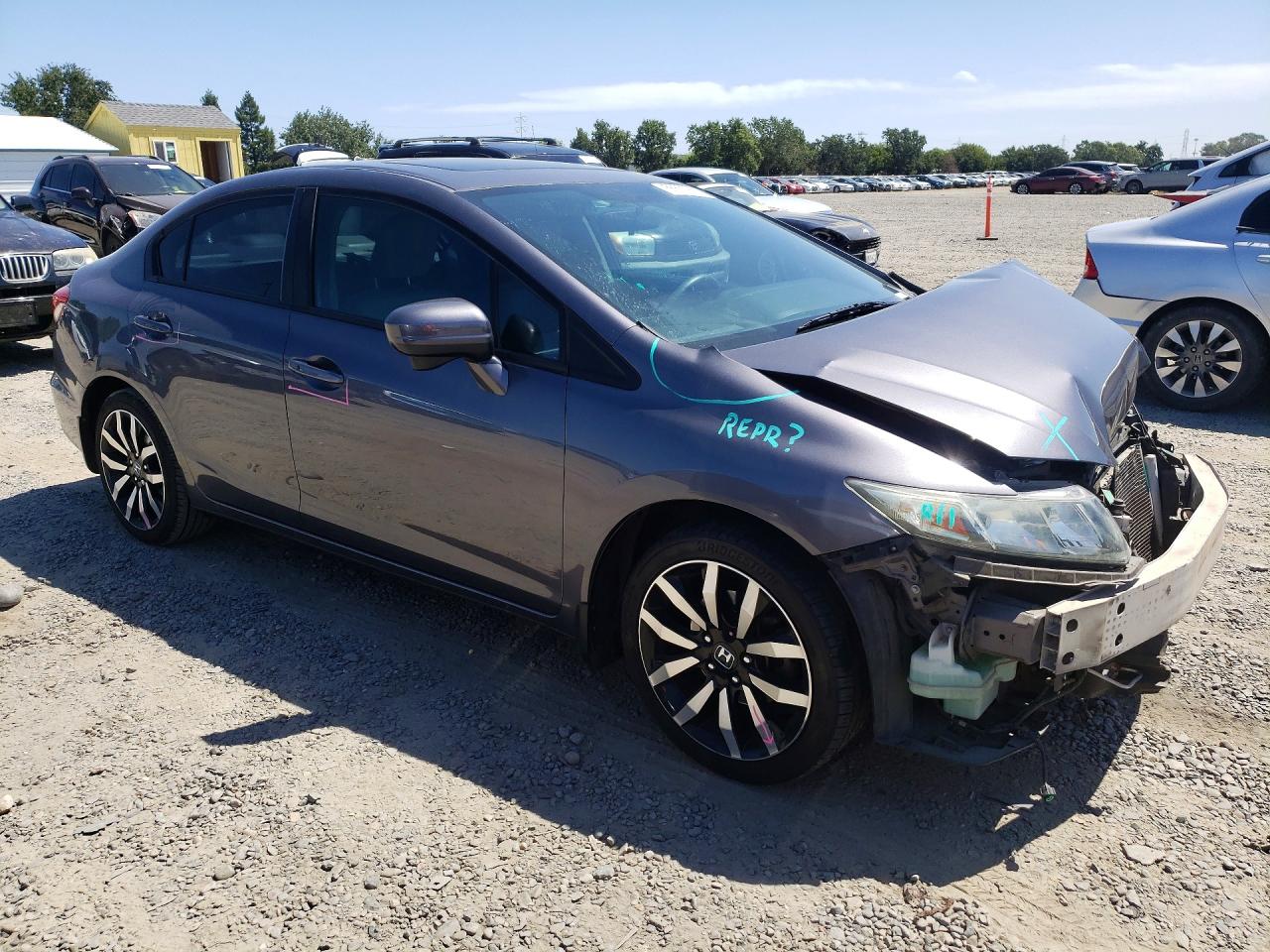 2015 Honda Civic Exl Gray vin: 2HGFB2F96FH518481
