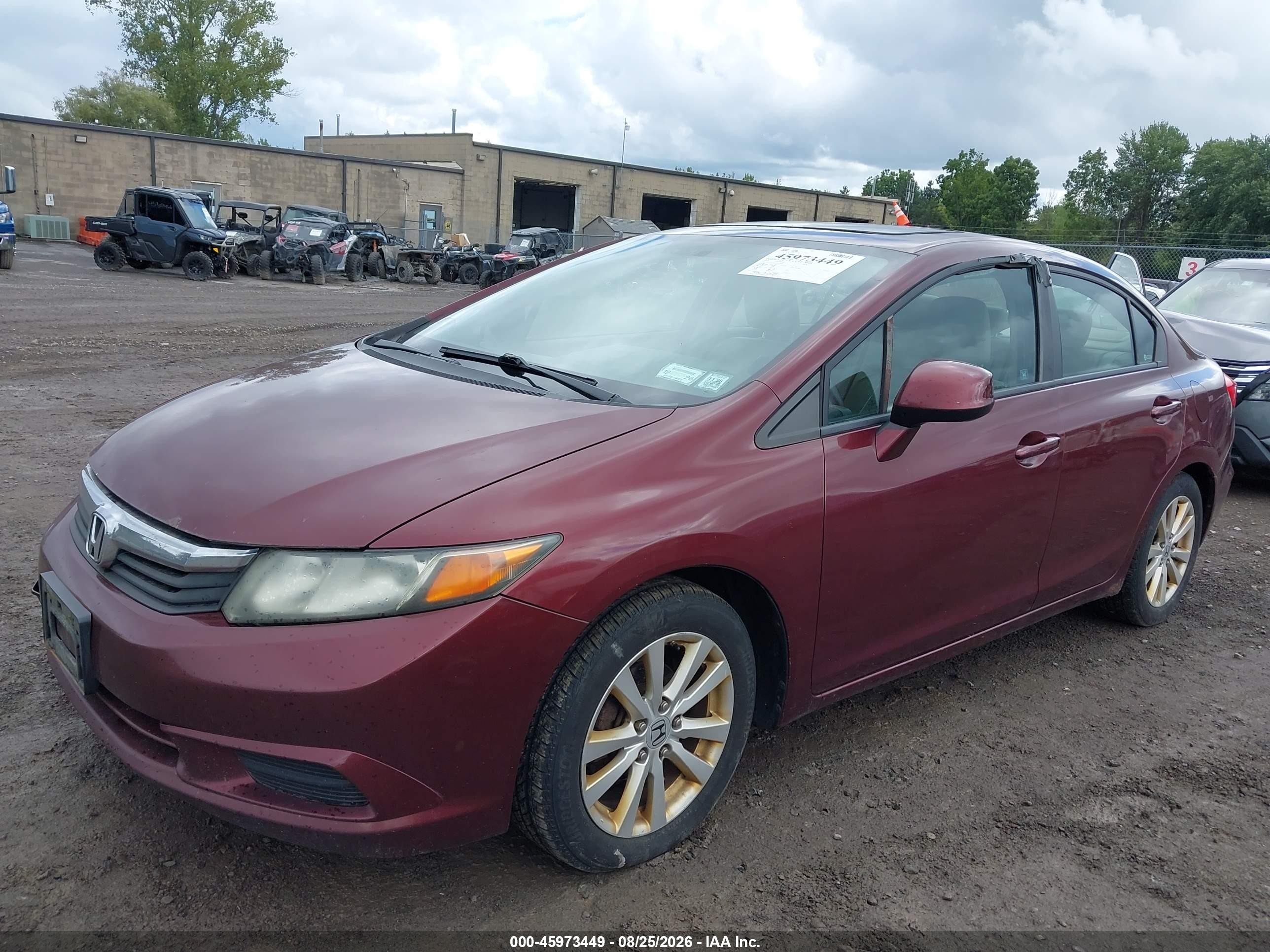 2012 Honda Civic Ex-l Burgundy vin: 2HGFB2F97CH507808