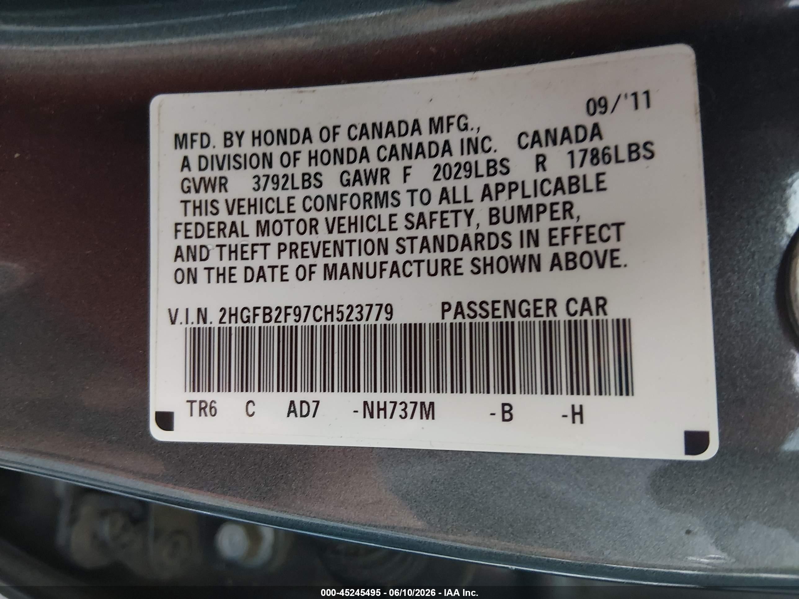2012 Honda Civic Ex-l Pewter vin: 2HGFB2F97CH523779