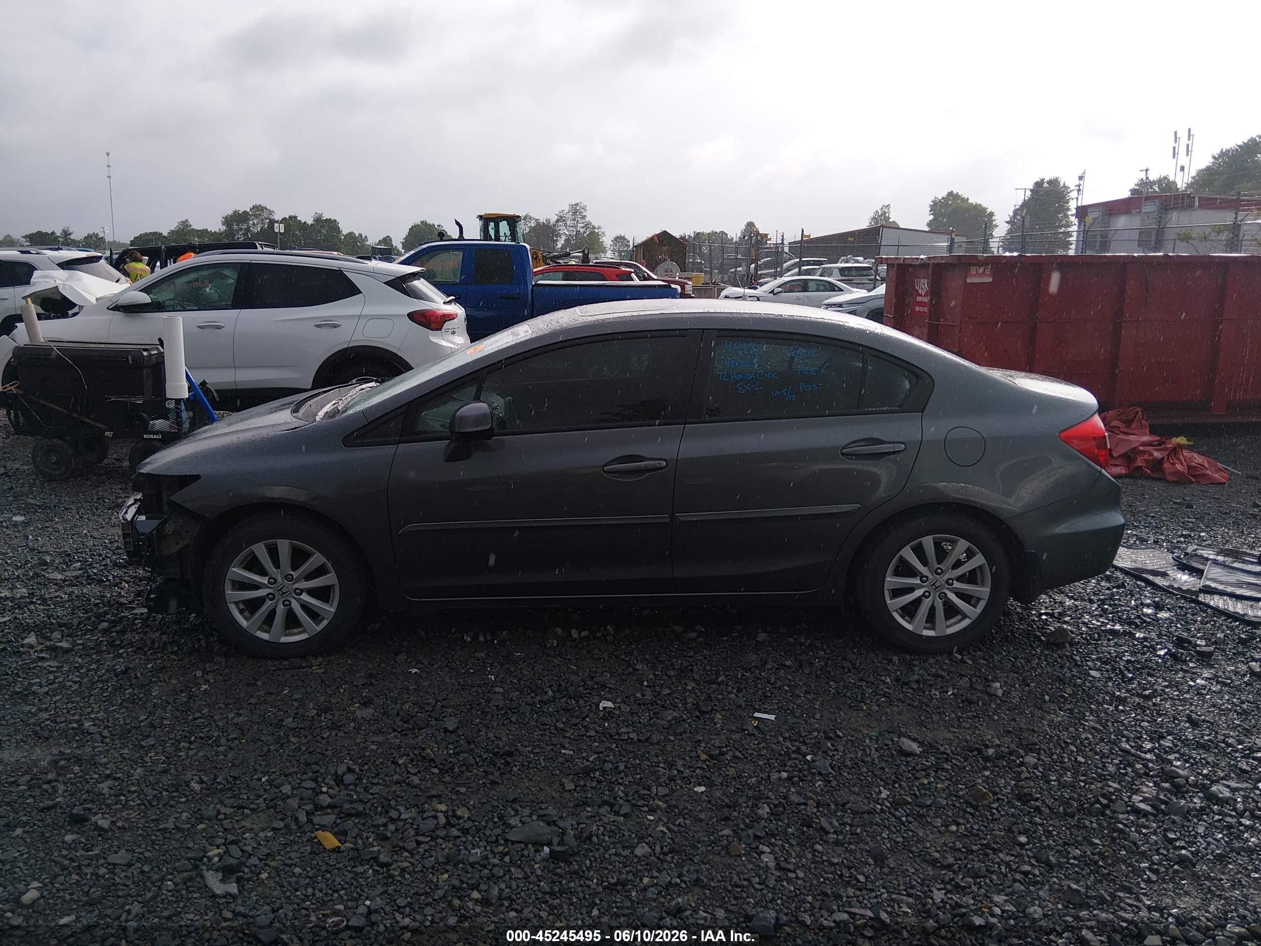 2012 Honda Civic Ex-l Pewter vin: 2HGFB2F97CH523779