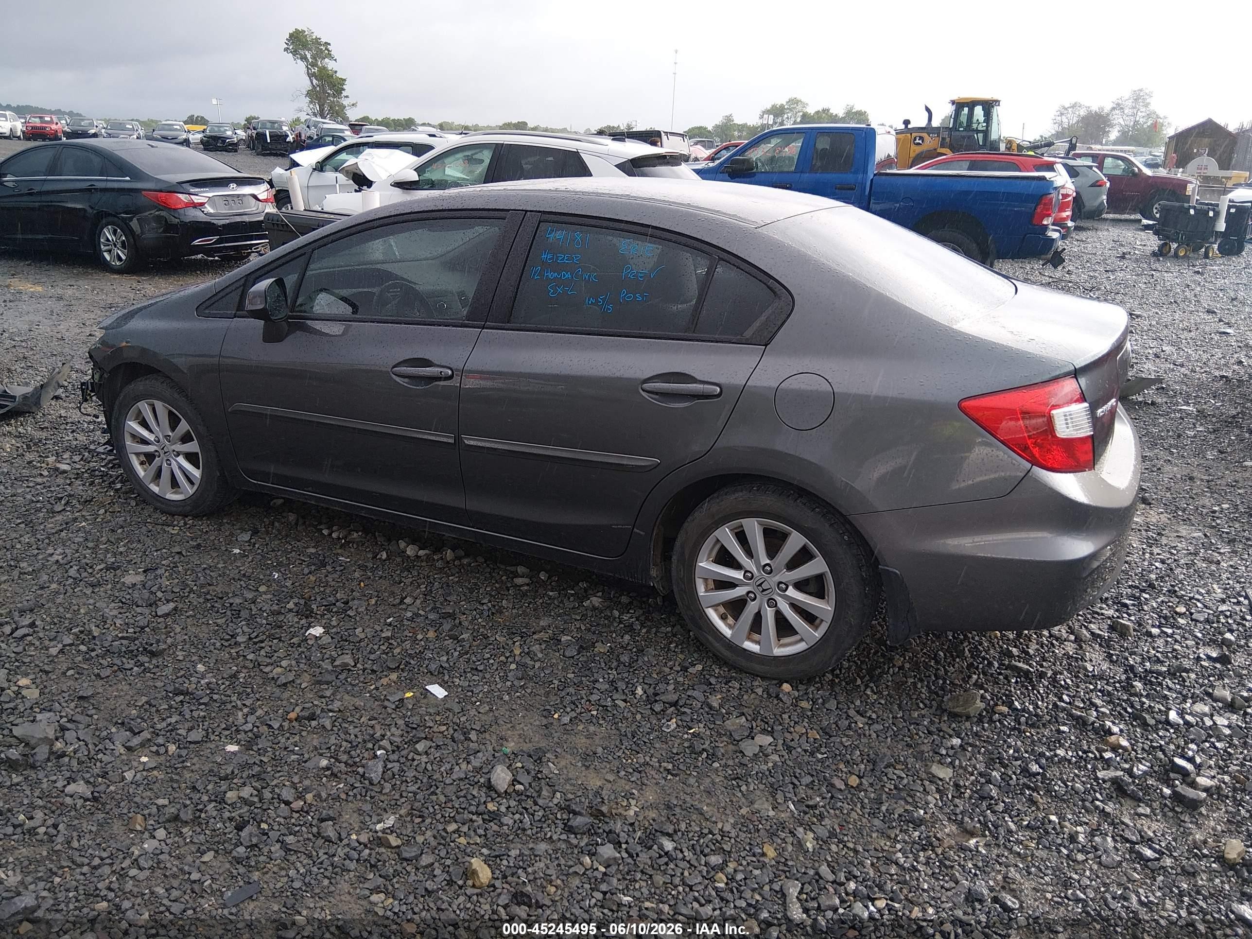 2012 Honda Civic Ex-l Pewter vin: 2HGFB2F97CH523779