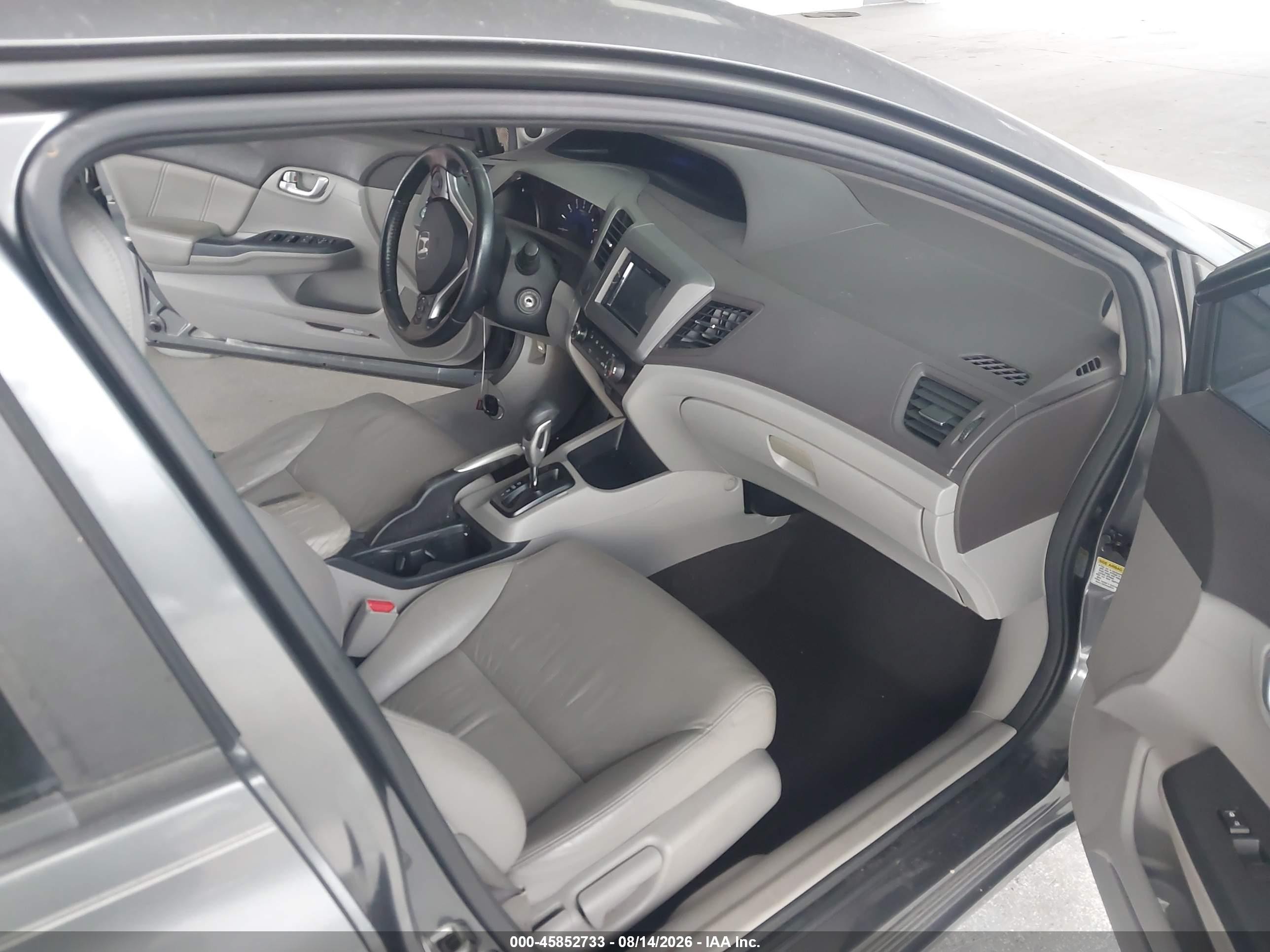 2012 Honda Civic Ex-l Gray vin: 2HGFB2F97CH531073