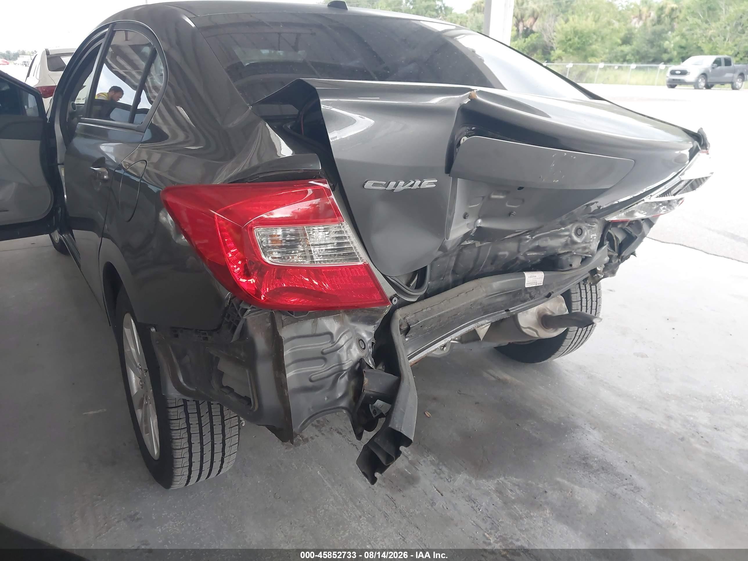 2012 Honda Civic Ex-l Gray vin: 2HGFB2F97CH531073