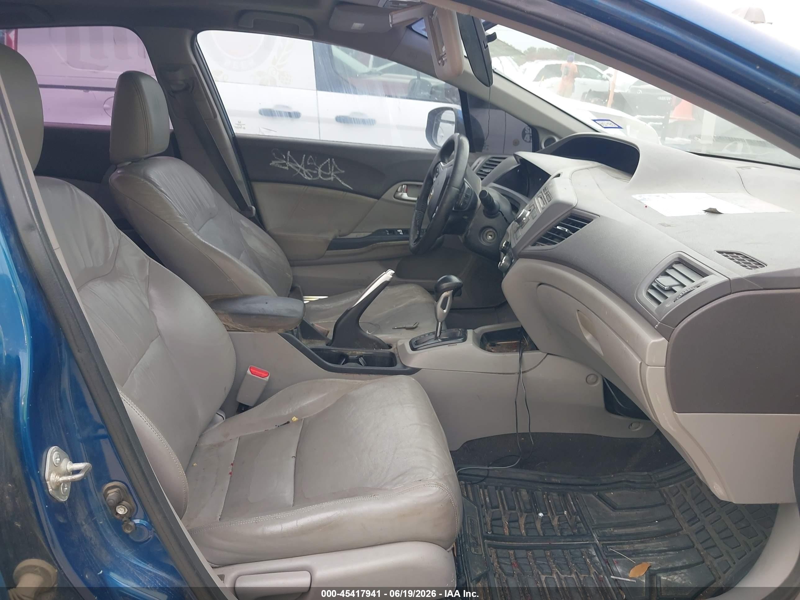 2012 Honda Civic Ex-l Синий vin: 2HGFB2F97CH541439