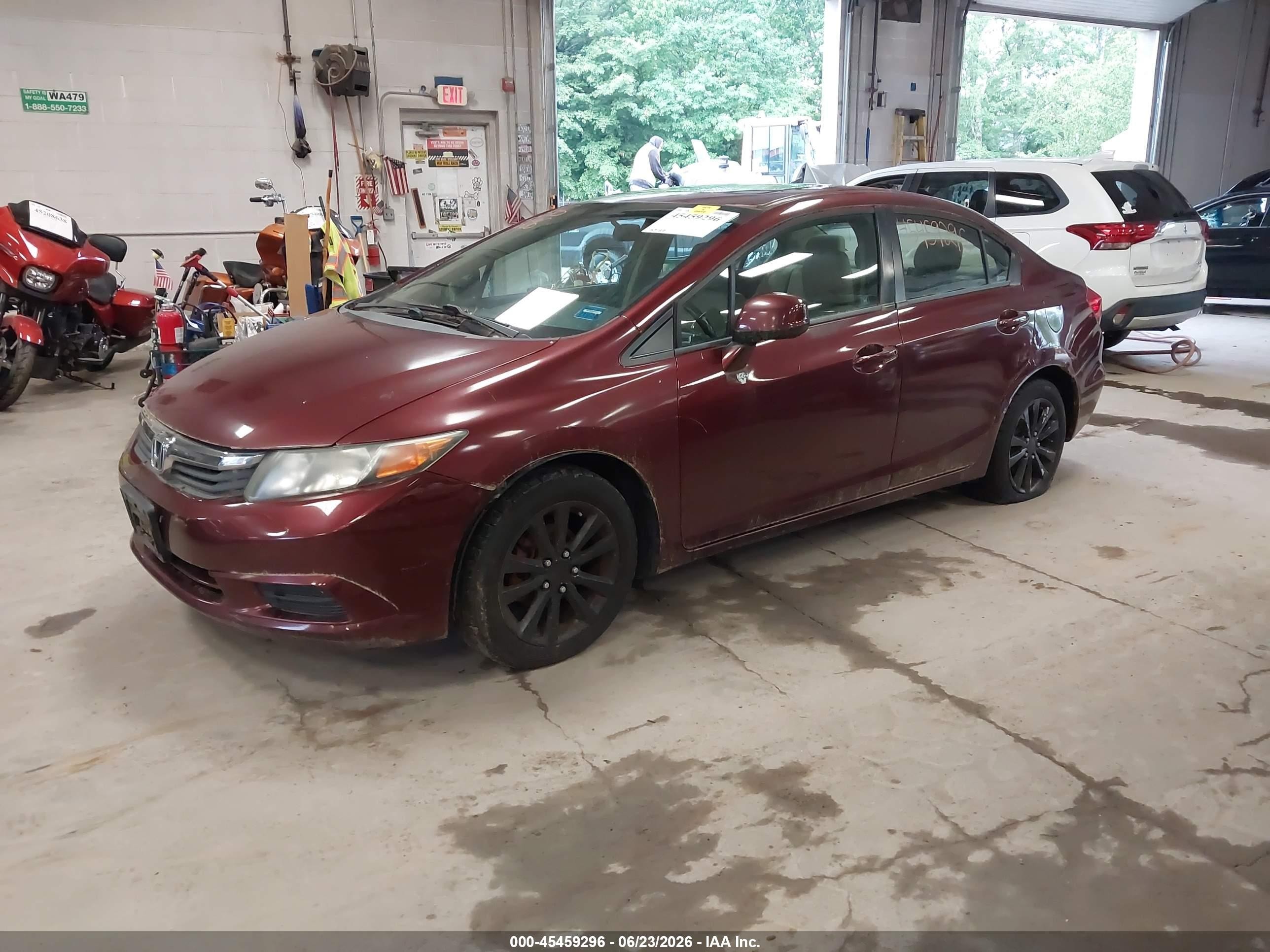 2012 Honda Civic Ex-l Maroon vin: 2HGFB2F97CH546348
