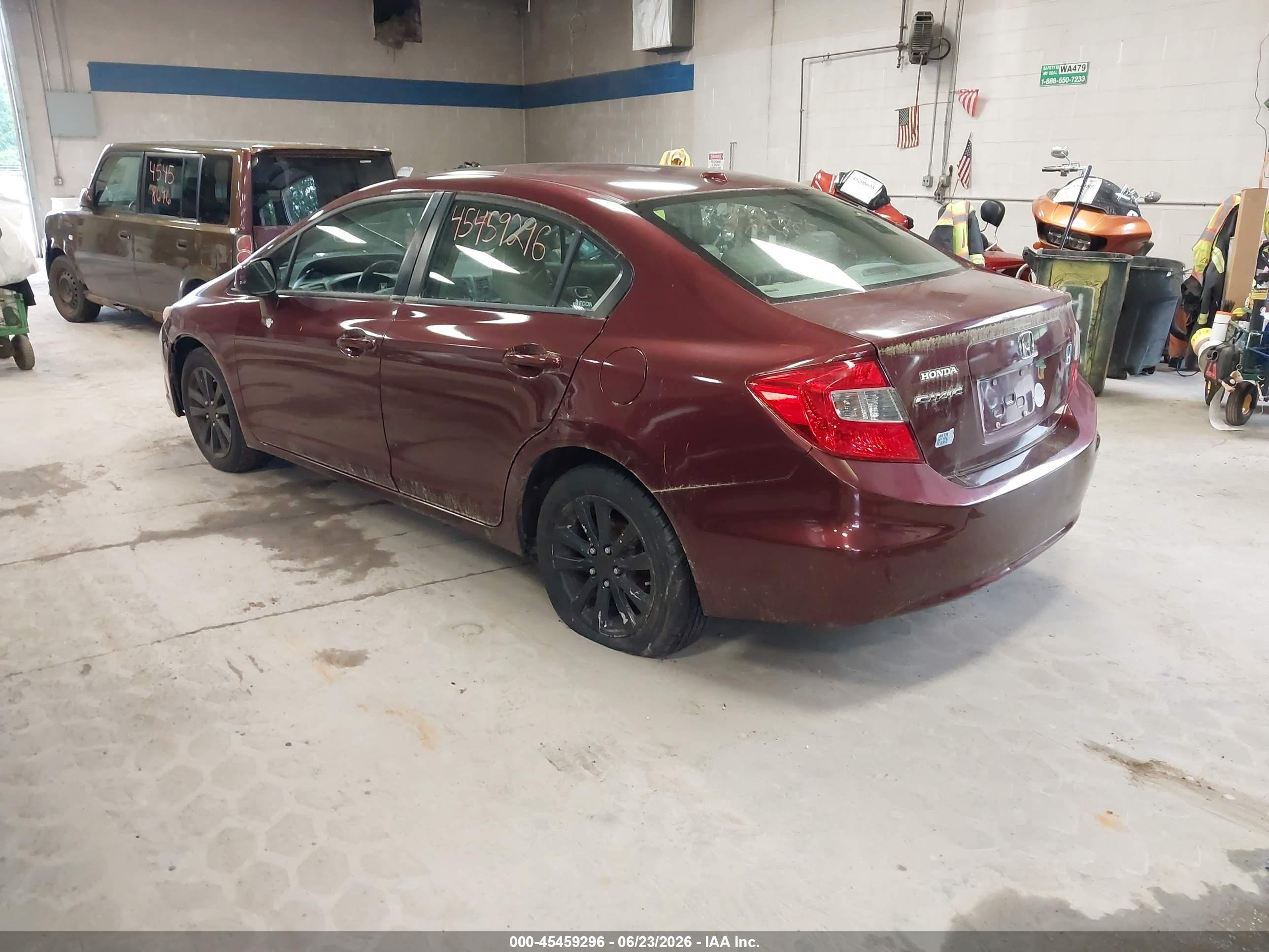 2012 Honda Civic Ex-l Maroon vin: 2HGFB2F97CH546348