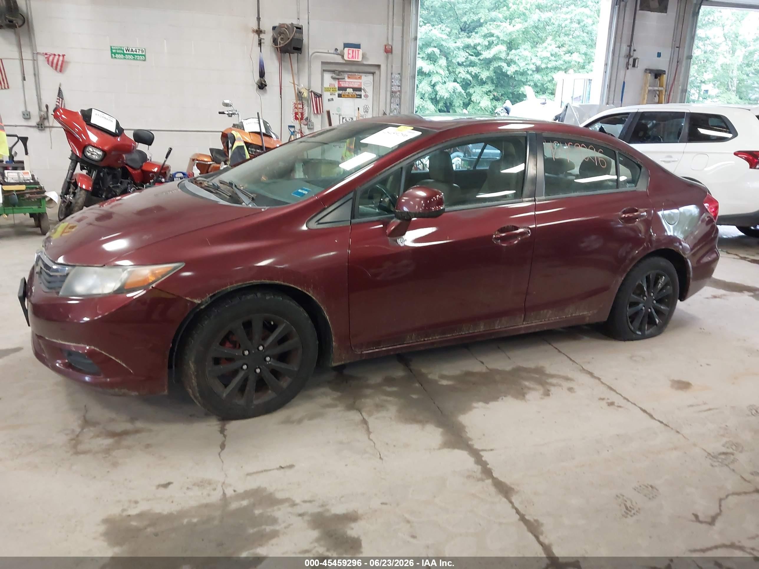 2012 Honda Civic Ex-l Maroon vin: 2HGFB2F97CH546348