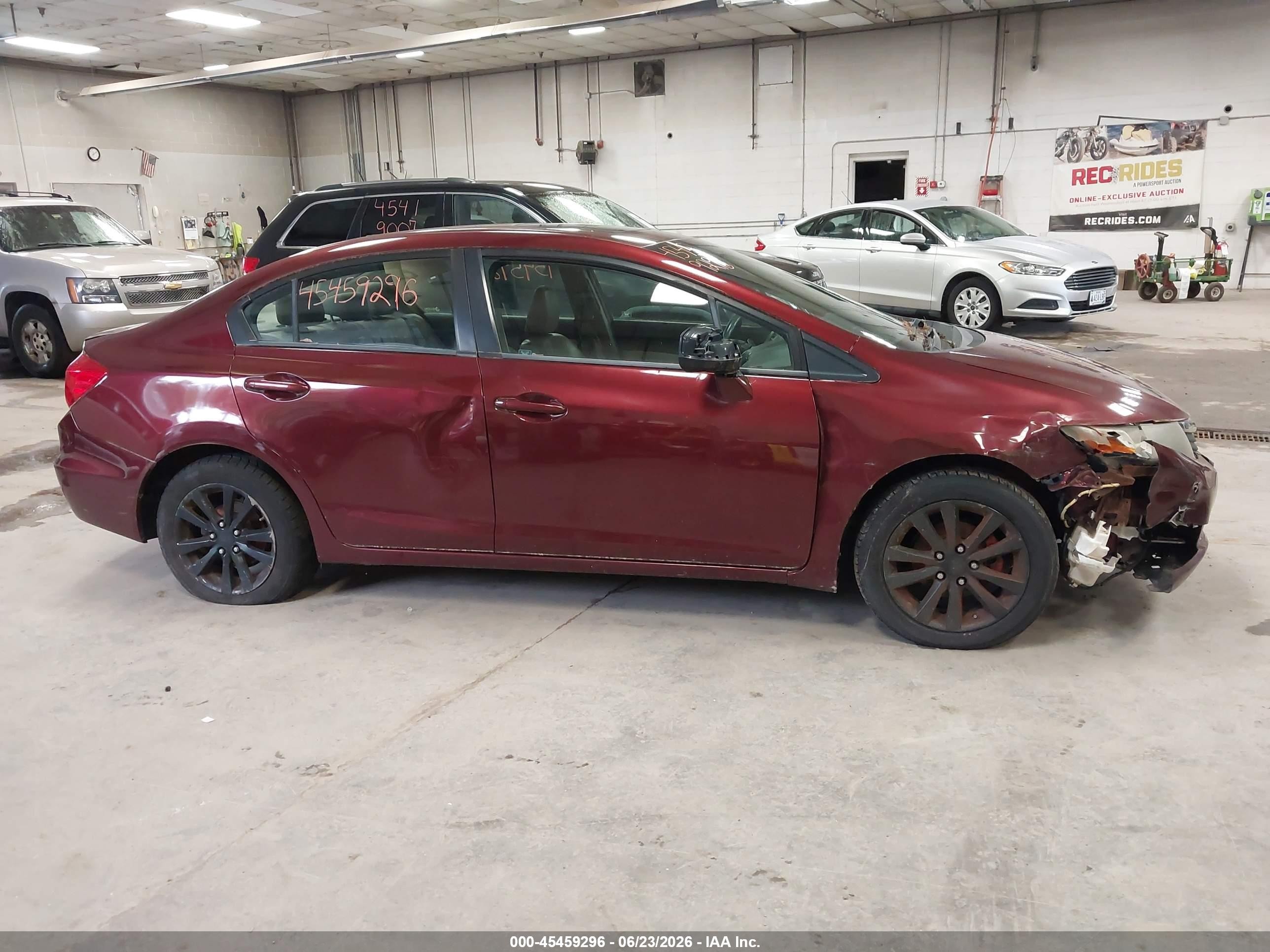2012 Honda Civic Ex-l Maroon vin: 2HGFB2F97CH546348