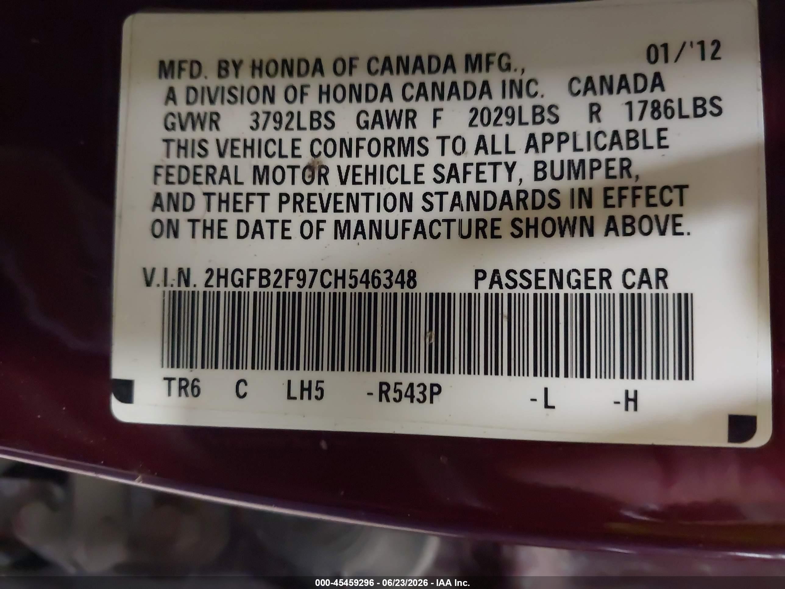 2012 Honda Civic Ex-l Maroon vin: 2HGFB2F97CH546348