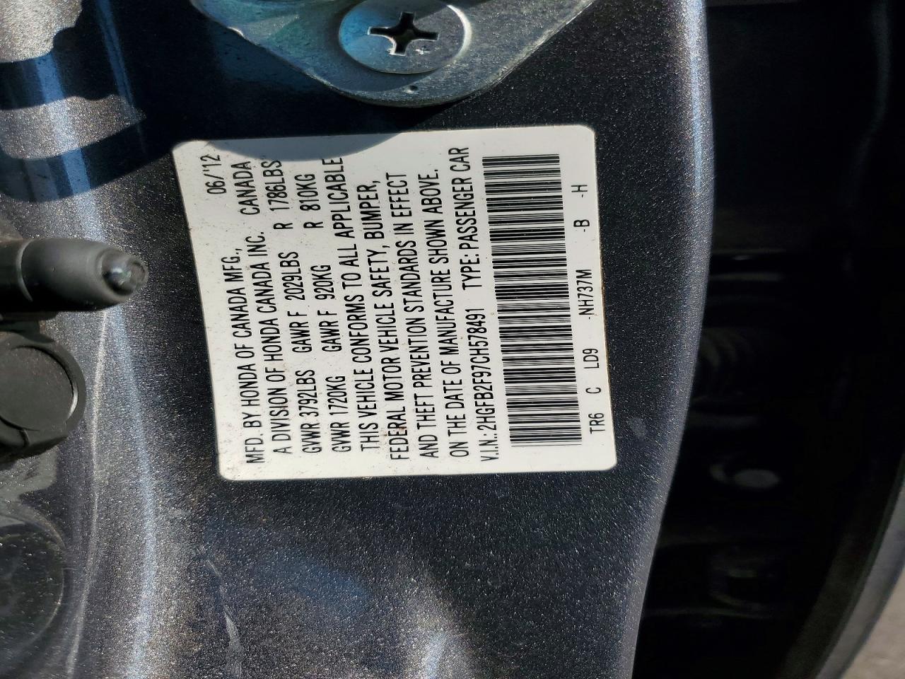 2012 Honda Civic Exl Charcoal vin: 2HGFB2F97CH578491