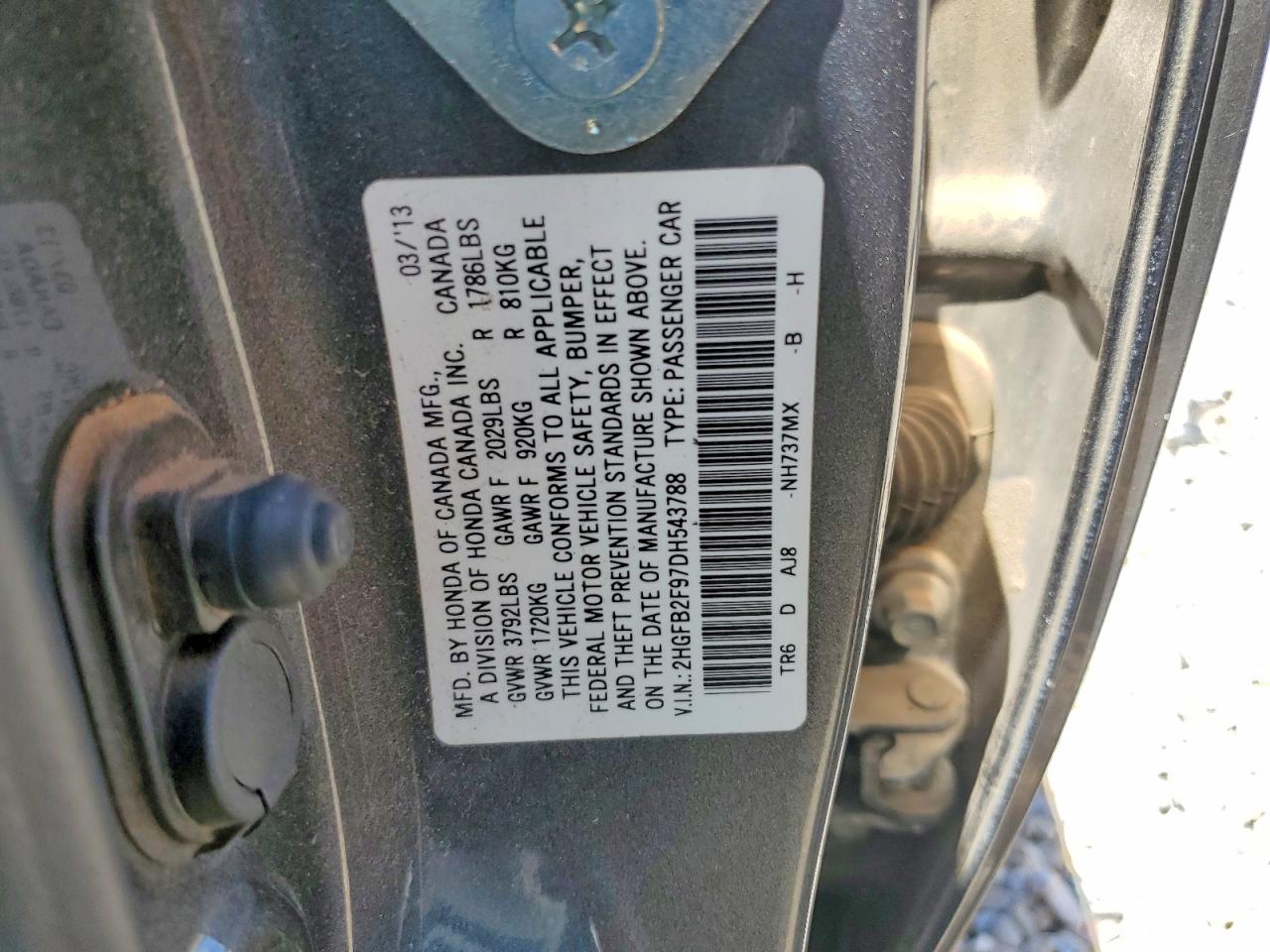 2013 Honda Civic Exl Gray vin: 2HGFB2F97DH543788