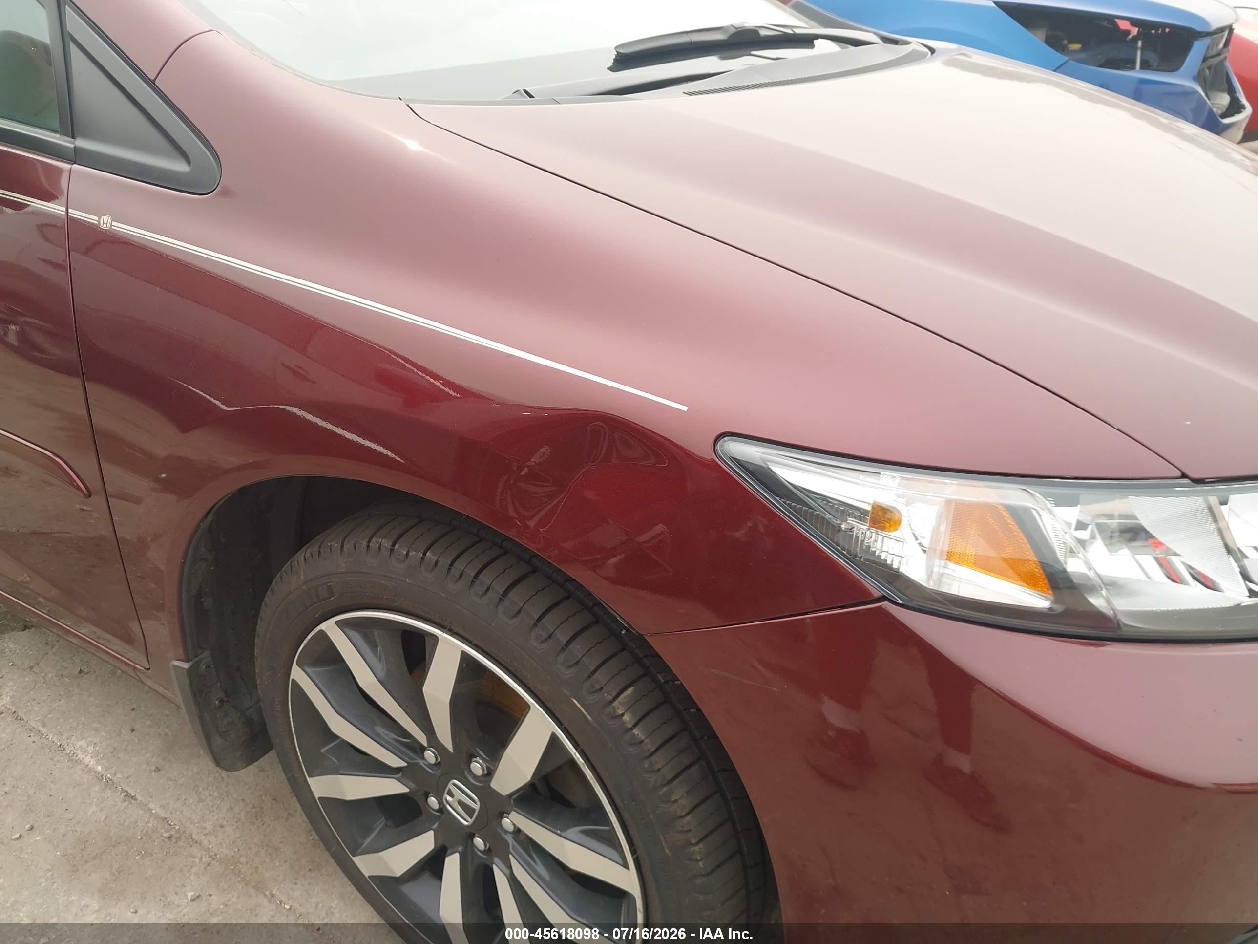 2014 Honda Civic Ex-l Burgundy vin: 2HGFB2F97EH548149