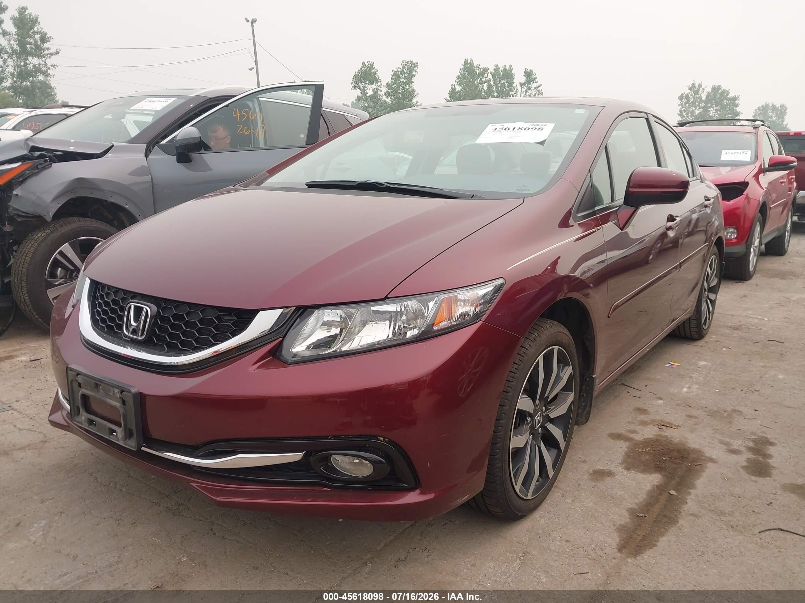2014 Honda Civic Ex-l Burgundy vin: 2HGFB2F97EH548149