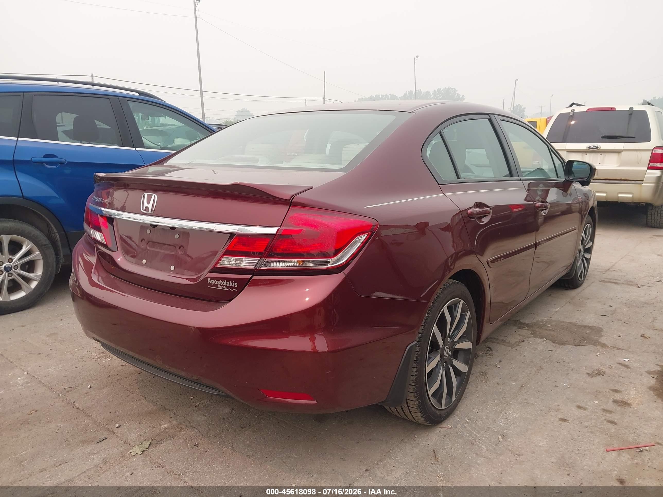 2014 Honda Civic Ex-l Burgundy vin: 2HGFB2F97EH548149