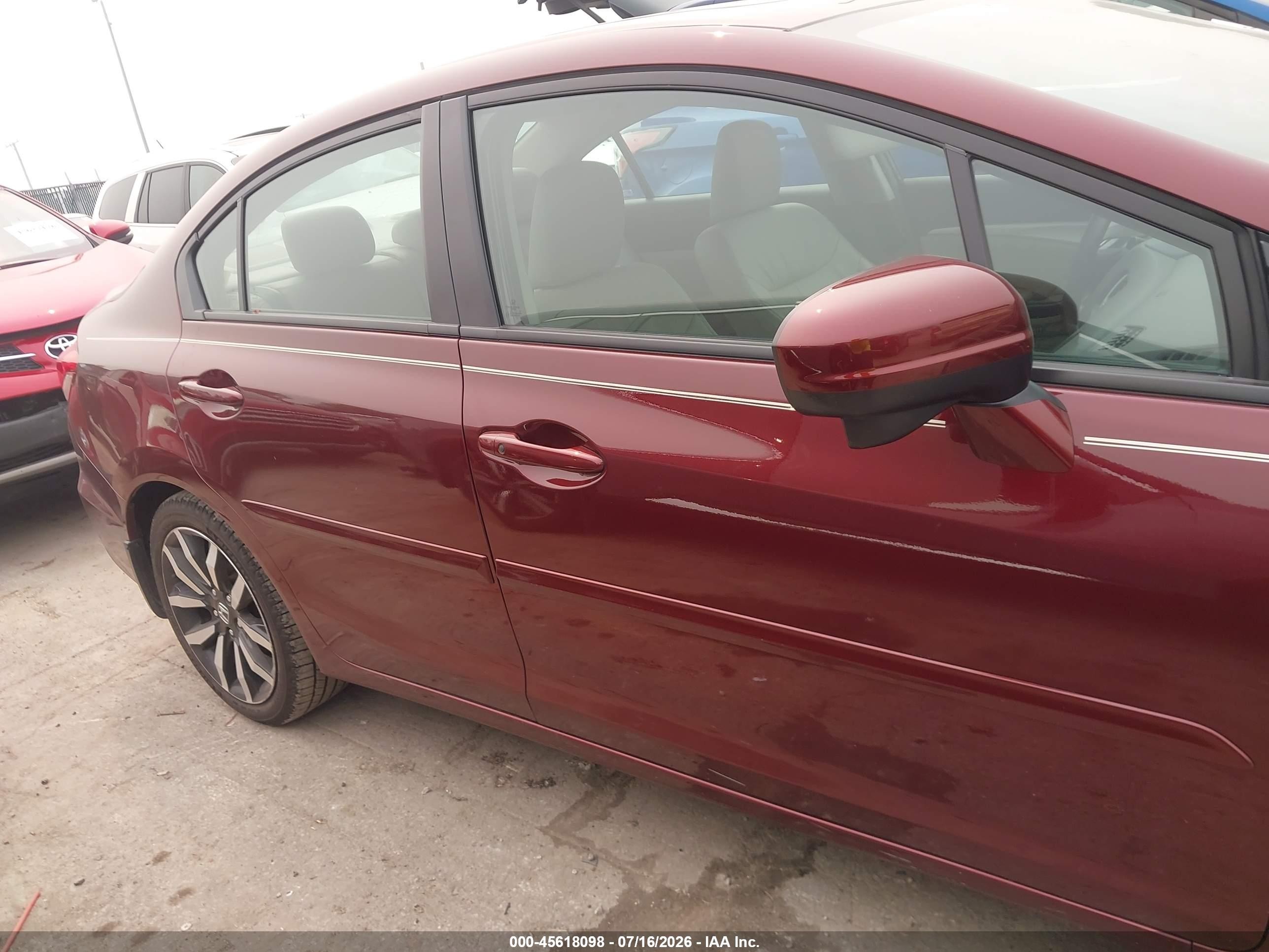 2014 Honda Civic Ex-l Burgundy vin: 2HGFB2F97EH548149