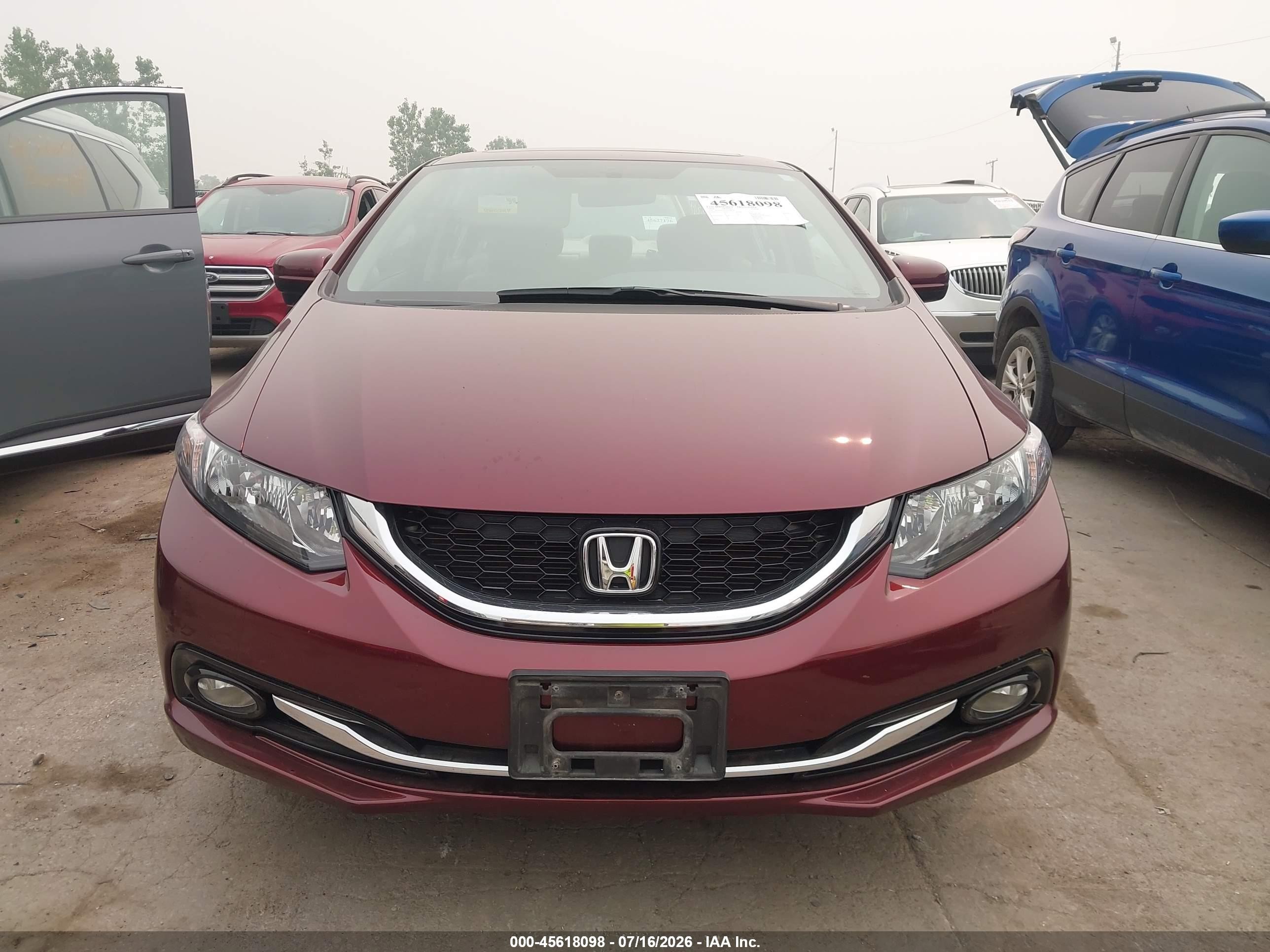 2014 Honda Civic Ex-l Burgundy vin: 2HGFB2F97EH548149